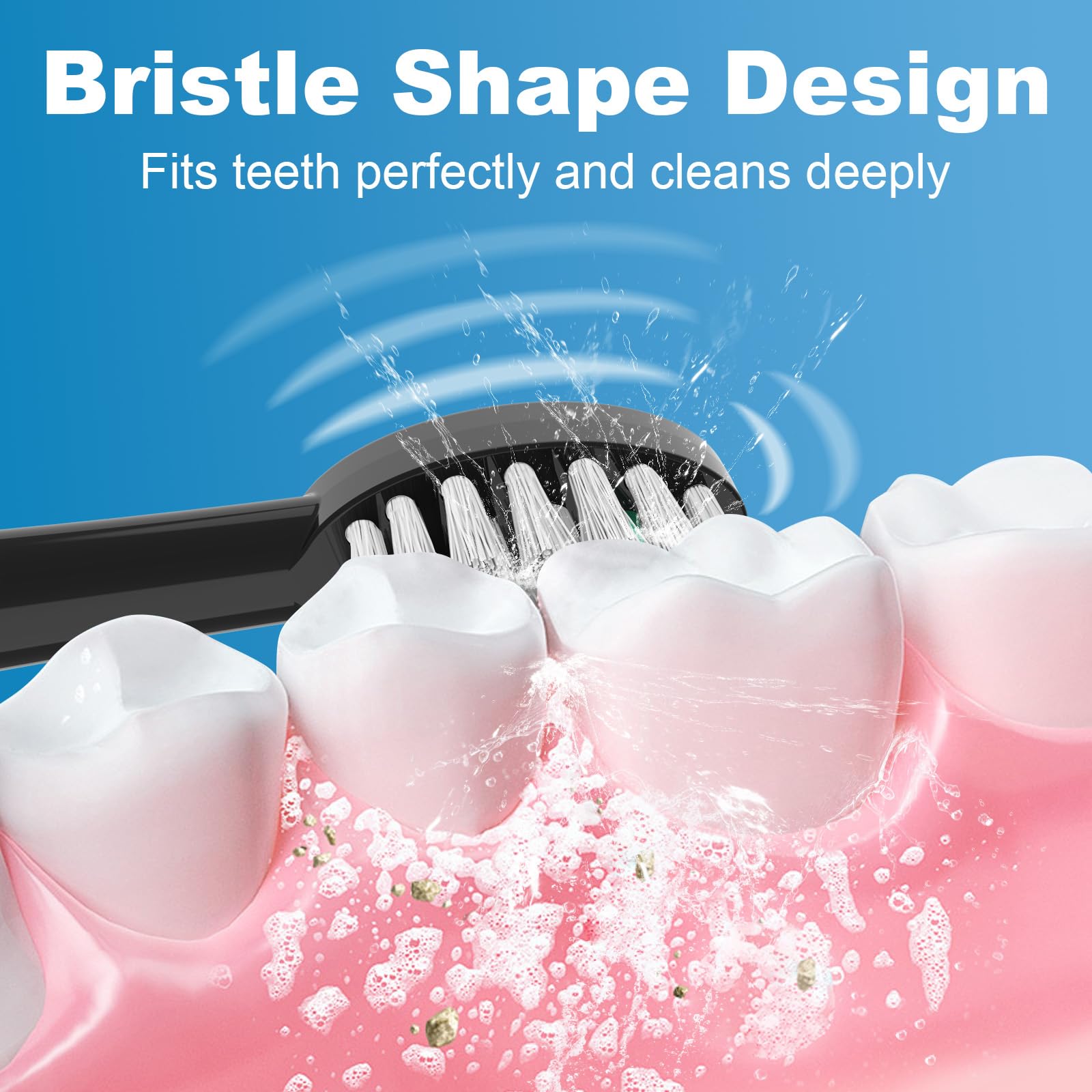 Cabezales de repuesto para cepillo de dientes WaterPik Sonic-Fusion 2.0 (SF-03/SF-04) y cepillo de dientes Sonic-Fusion (SF-01/SF-02), 6 unidades, color negro con cubiertas