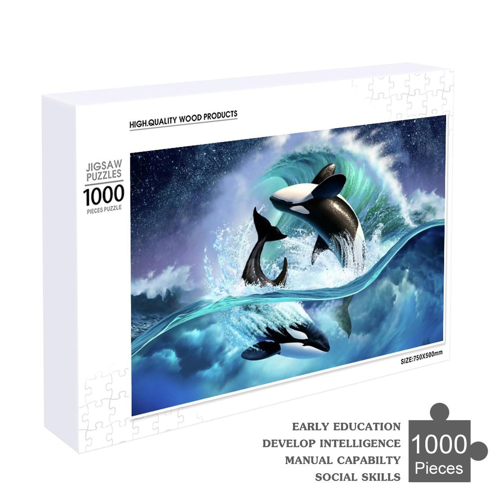 Amazon.co.jp: ジグソーパズル シャチ 海洋生物 鯨 300/500/1000PCS 