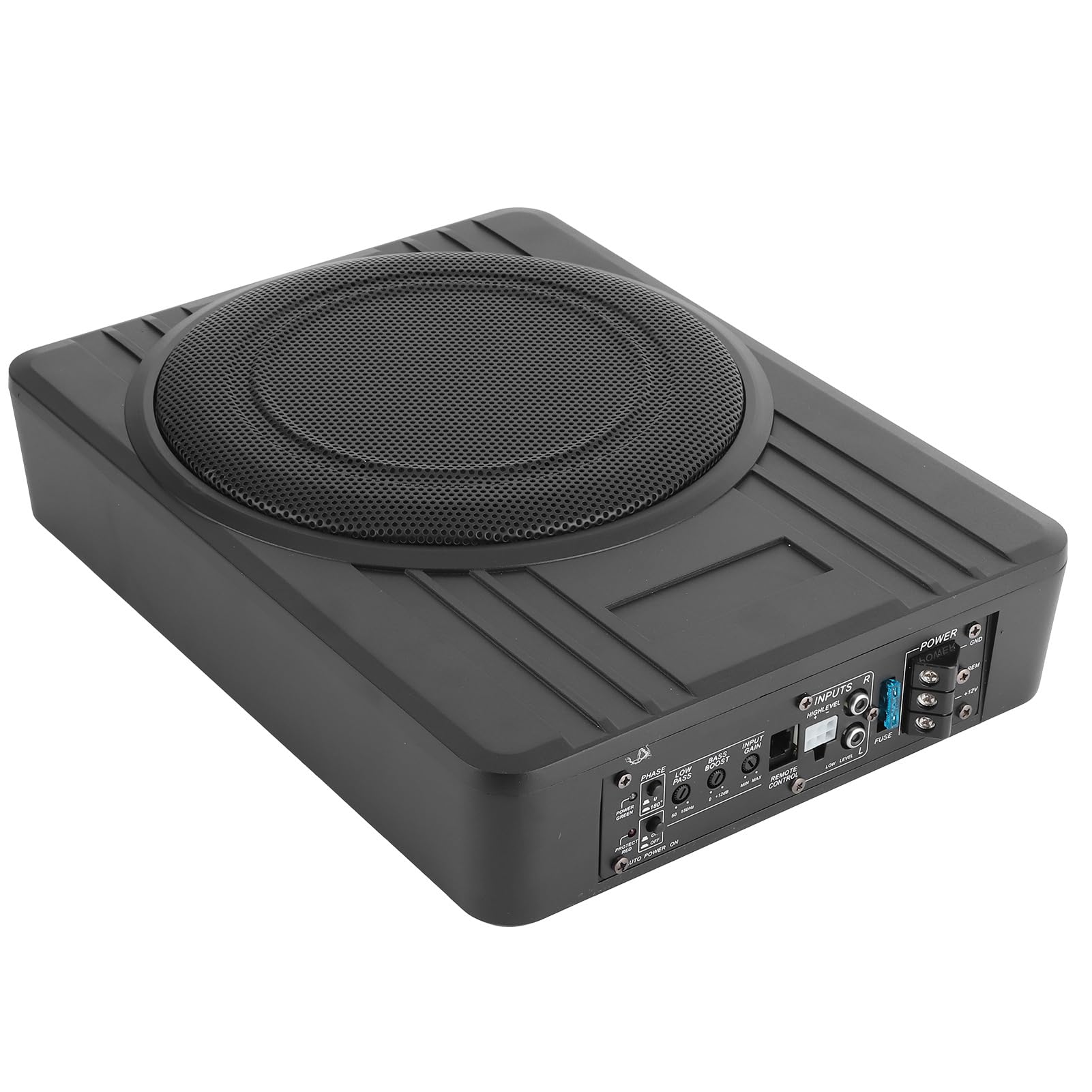 10 Pollici 800 W in Subwoofer Sedile Sottile, Modifica della Macchina Audio Trasparente, Copertura per Altoparlanti di Basso Audio, Corpo in Lega di Alluminio, Dissipazione