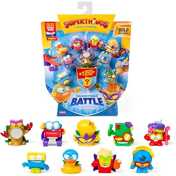 Superthings KAZOOM Power Battle - Pack of 10 Superthings Includes 1 Surprise Figure and 1 Golden Captain - Pack of 2