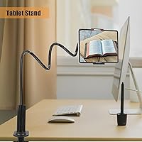 Vista 3 de Tablet Stand Holder for Bed, Gooseneck Mount Stand Clip Flexible Long Arm Tablets Mount Clamp on Table,Cell Phone Holder Compatible with 4-10 Inches