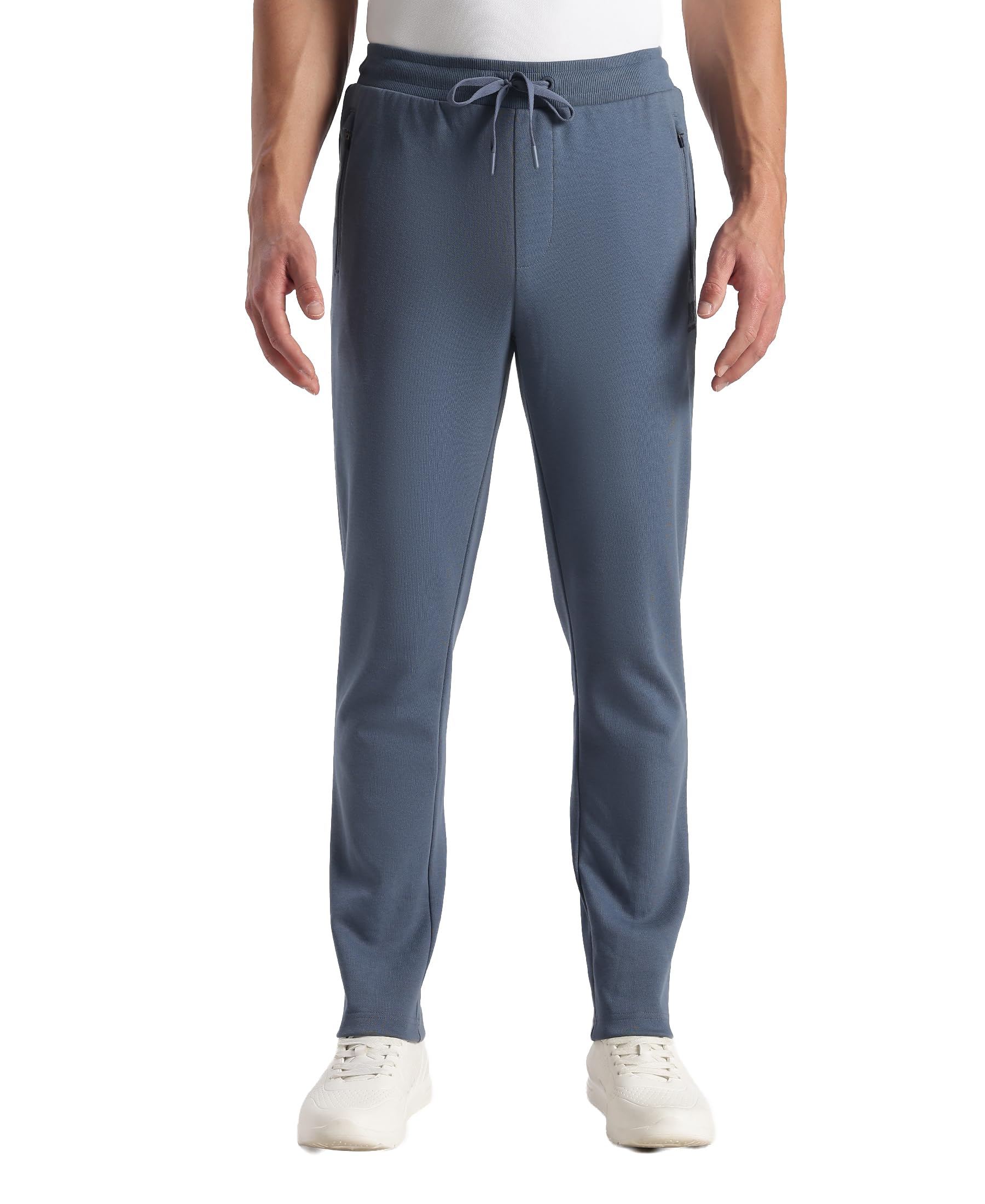 jockey AM44 Men's Super Combed Cotton Rich Pique Slim Fit Trackpant with Side Zipper Pockets_Vintage Indigo_L-picture-17