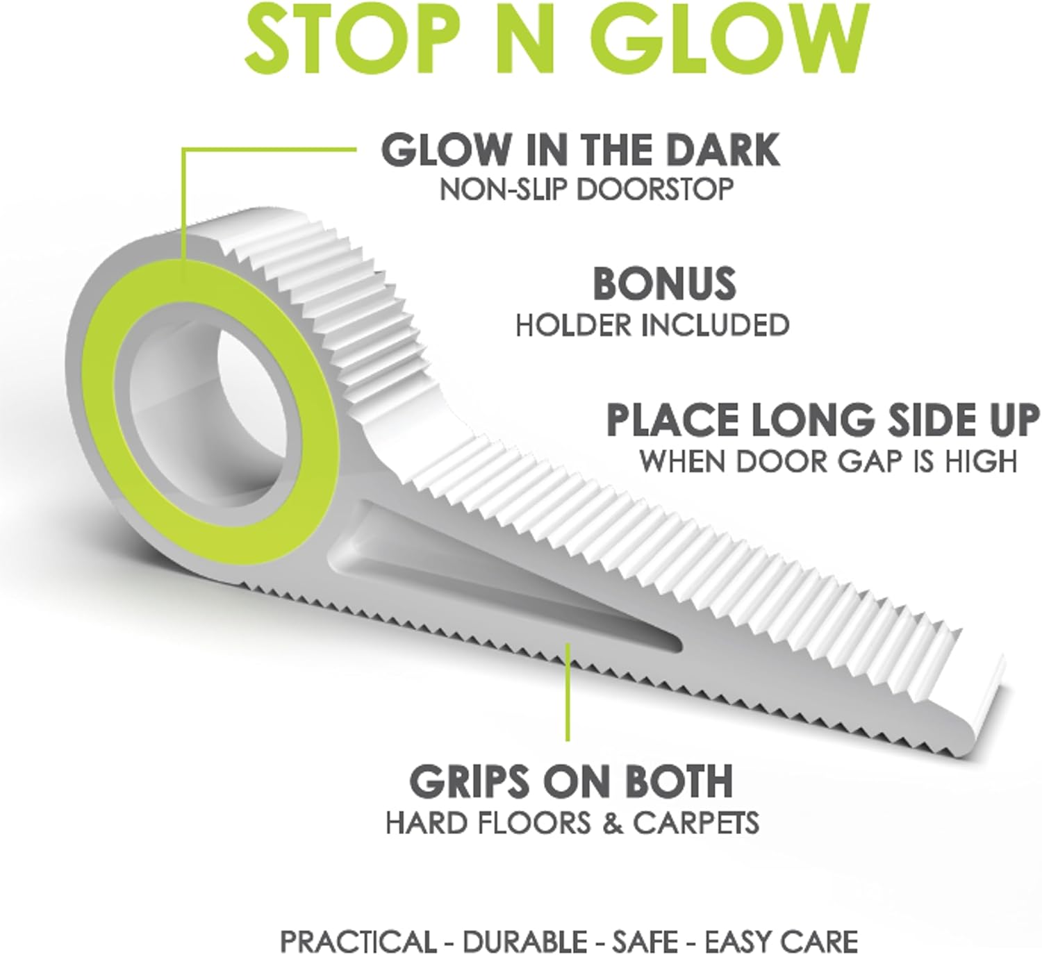 【上品で大人気♪】Slipstick Stop N Glow ドアストッパー (ドアストッパー2個) 高耐久 ノンスリップドアストッパー ハードフロア