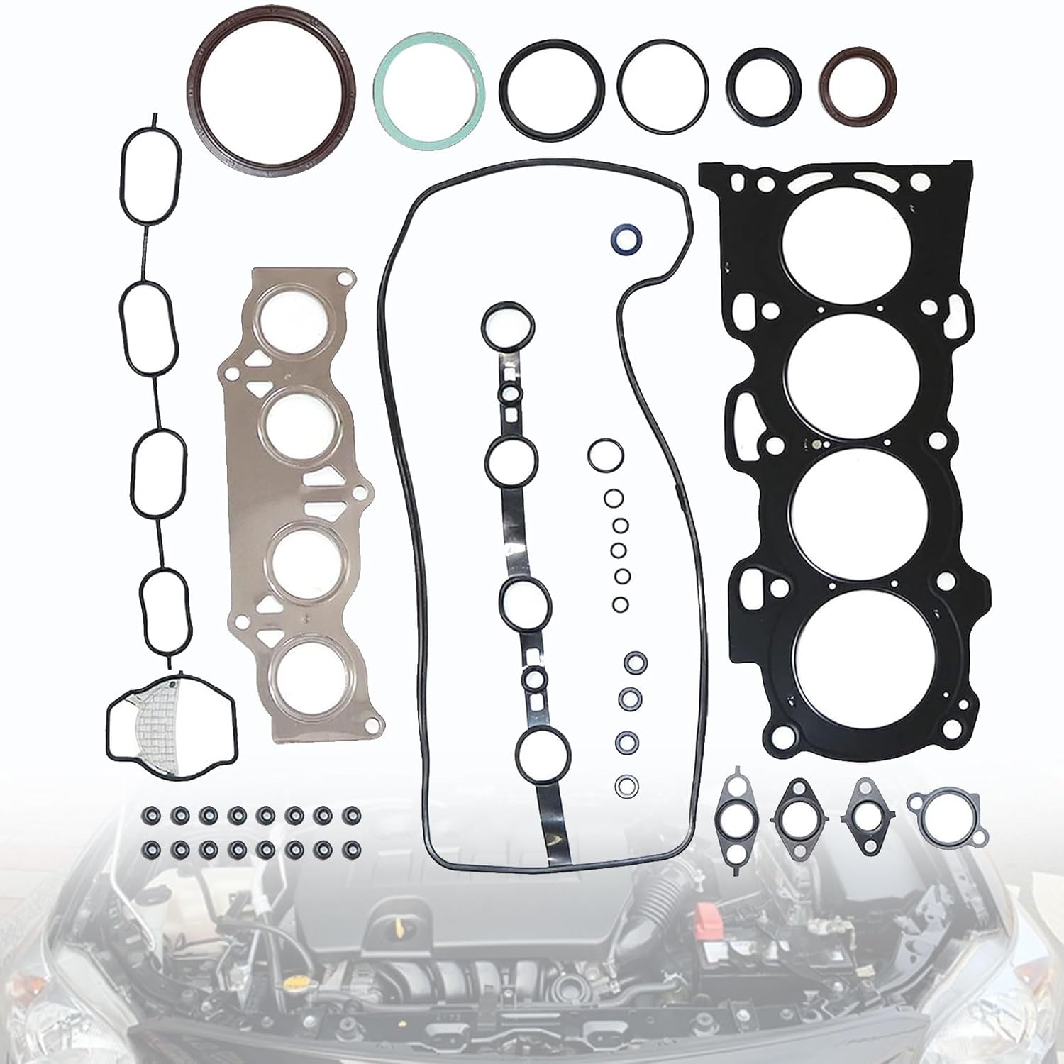 Jogo de Junta de Cabeçote Compatível com Toyota Camry, Corolla, Highlander, Matrix, RAV4, Solara 2002-2013, Lexus HS250h 2010-2012 e Scion 2005-2013 - Substituição de Peças