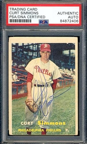 Curt Simmons PSA DNA Signed 1957 Topps Autograph