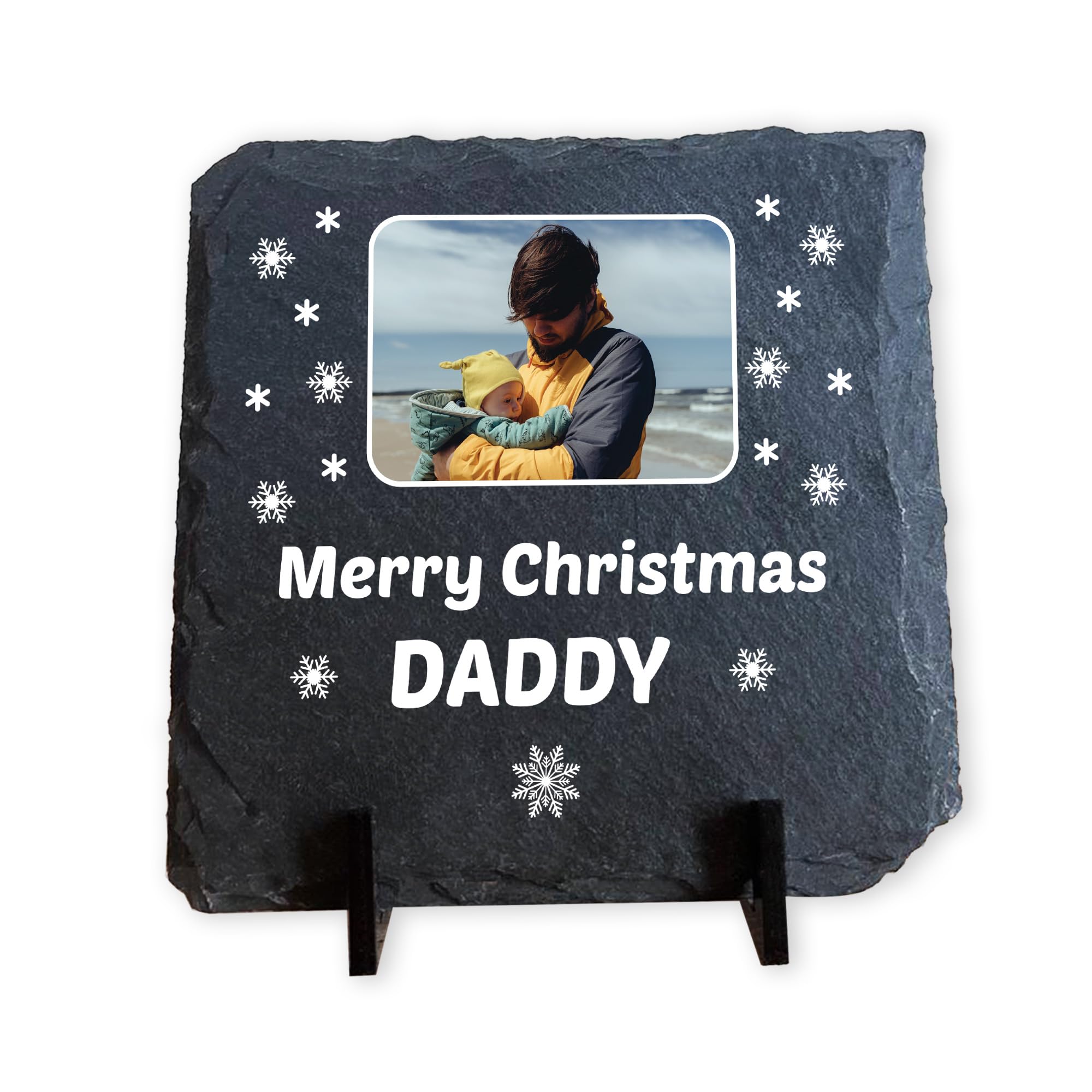 Red Ocean Personalised Daddy Christmas Slate Photo Plaque For Daddy, Present For Chirstmas, Personalised Christmas, From Daughter Son, Photo Plaque