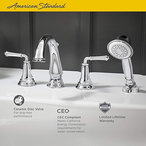 Miniatura 5 de American Standard T052900.295 Delancey - Grifo de bañera romana, níquel cepillado