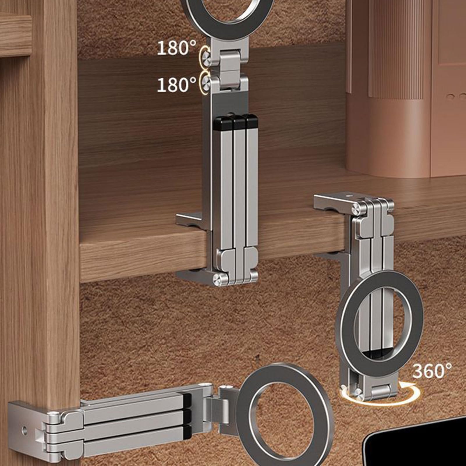Treppiede Magnetico Supporto Regolabile Portatile per Cellulare | Supporto da Scrivania per Smartphone Portatile Per Viaggi, Palestra, Ufficio, Registrazione Video, Selfie, Live