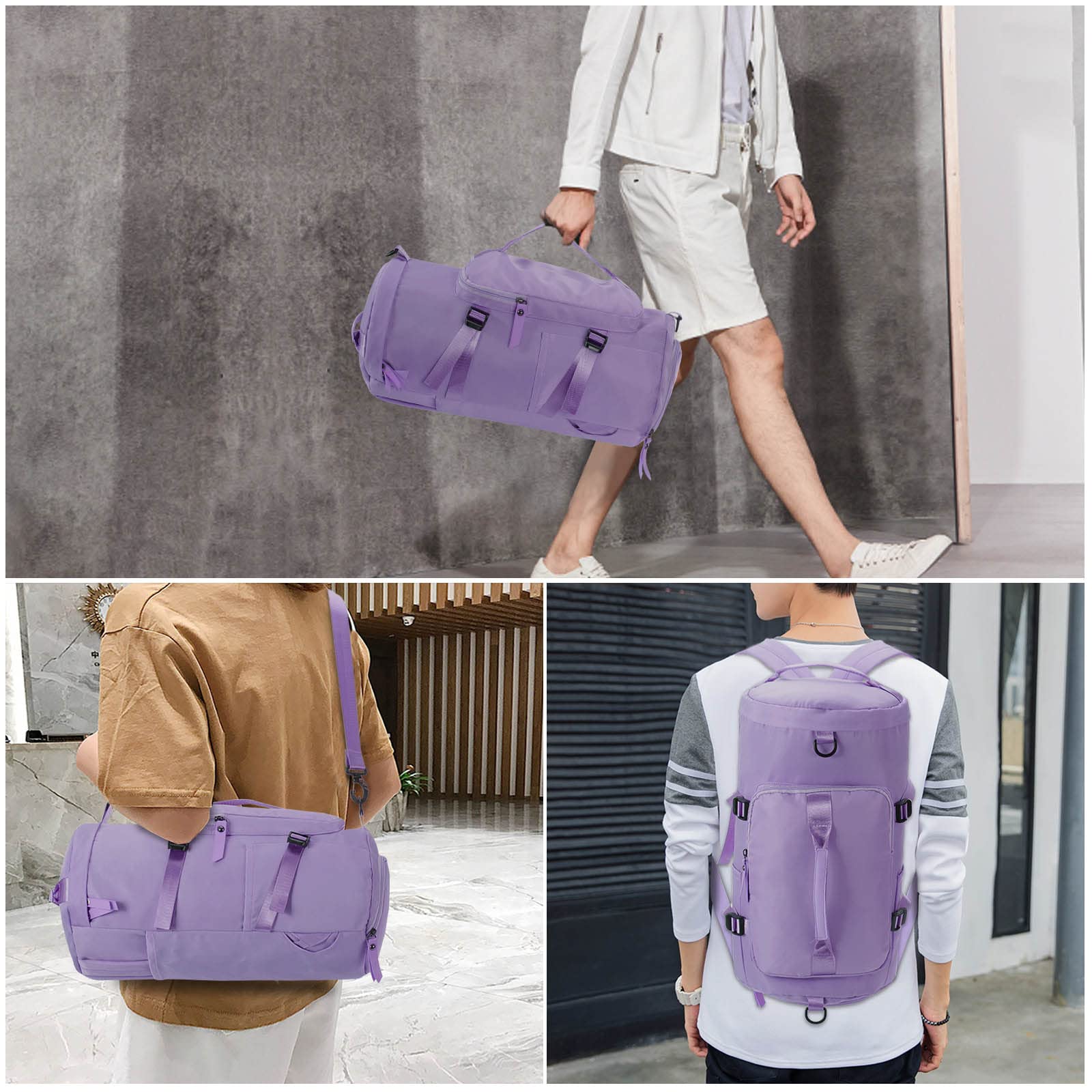 Unisex torba sportowa z funkcją plecaka, torba podróżna z kieszenią na buty, duży plecak podróżny, wodoszczelny, lekki plecak dla kobiet i mężczyzn, do podróży, sportu, fitnessu, treningu, na