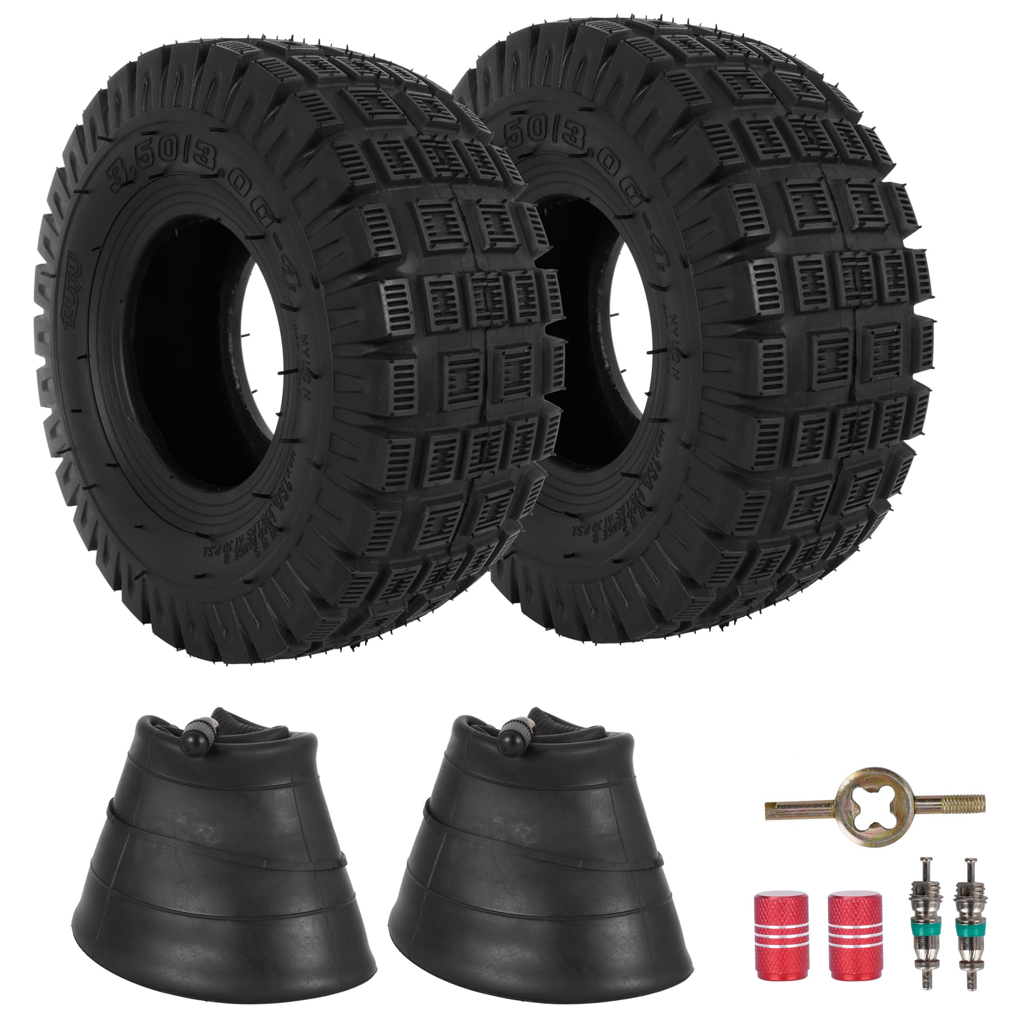 3.00-4 260 x 85 10x3 9x3.50-4 Tires and Inner Tube with TR87 Angled Valve Stem Replacement for E300 E325 Rocket Chopper Goped Bike Electric Scooter Go kart Mini Pocket Bike Set of Two