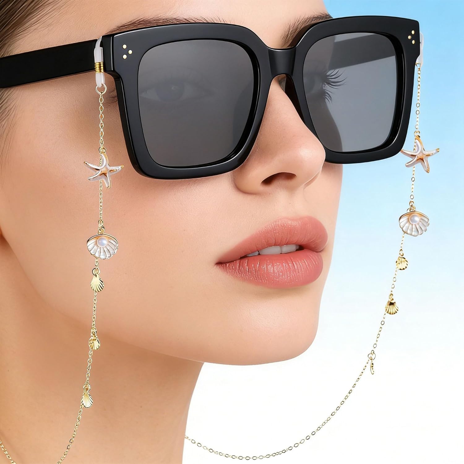 2 pcs Stylish Eyeglass Chain for Women Reading Sunglass Chain Glasses Charm,for Eyewear Retainer Strap Preventing image 4