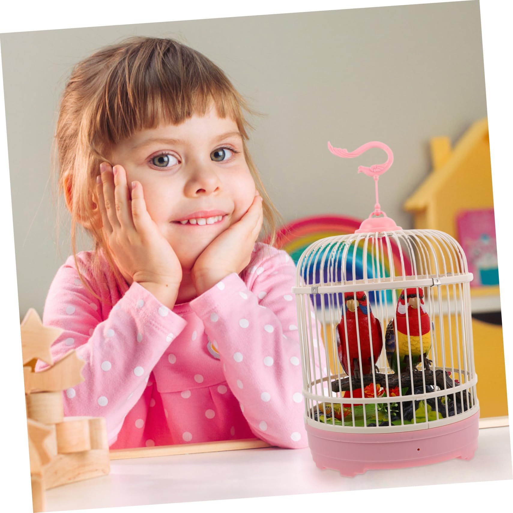 Yardwe Induktions-vogelkäfig-Spielzeug Mit Simuliertem Vogel Zwitscherndem Vogelspielzeug Hängendem Käfig Für Wellensittich Interaktivem Spielzeug Für Junge Mädchen Akustischer Bewegung u