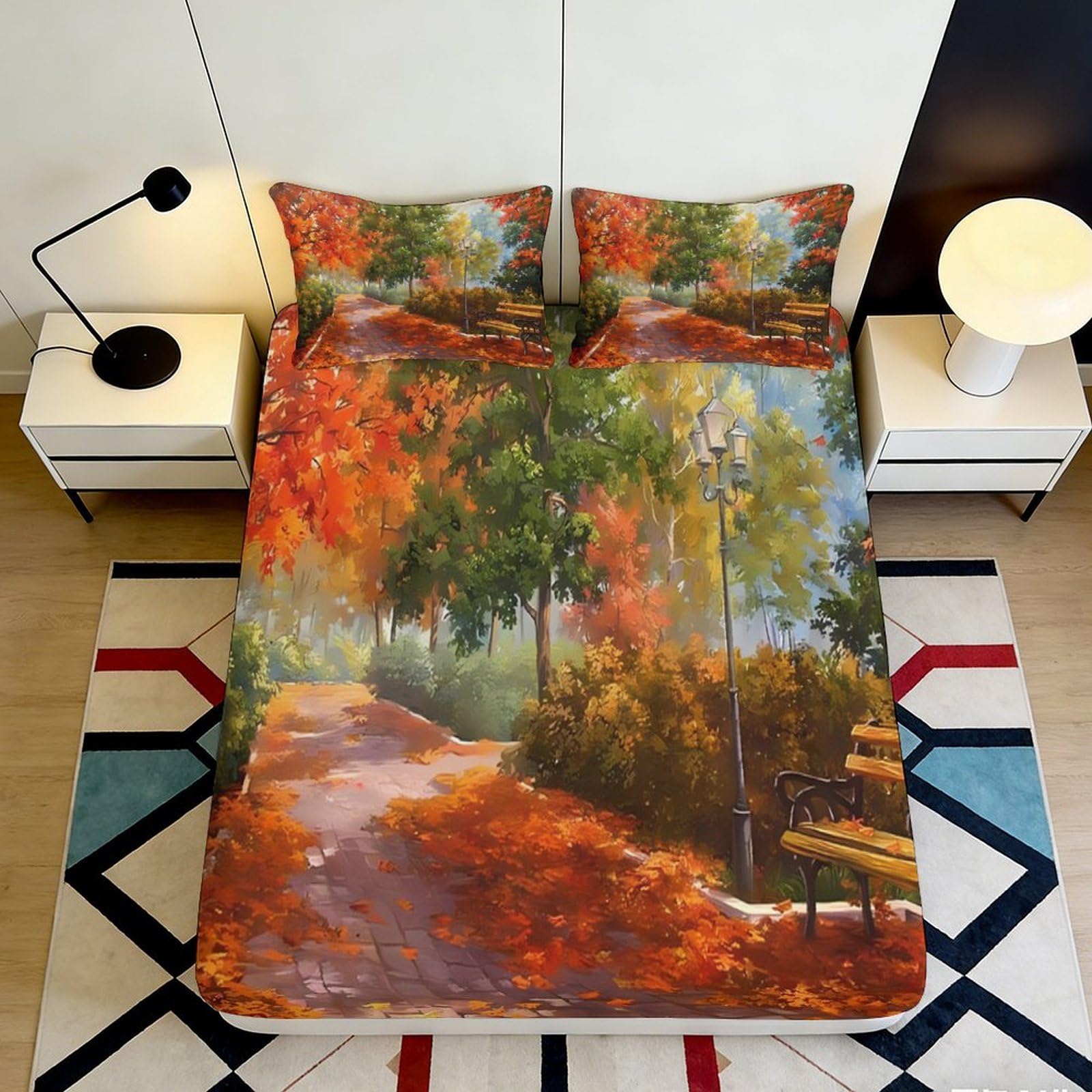 3D Printed Retro Wave Fitted Sheet Microfiber Deep Pocket Bedroom Bedding Vintage Swirl Mattress Fitted Cover Non-Slip Washable 160x200x25cm