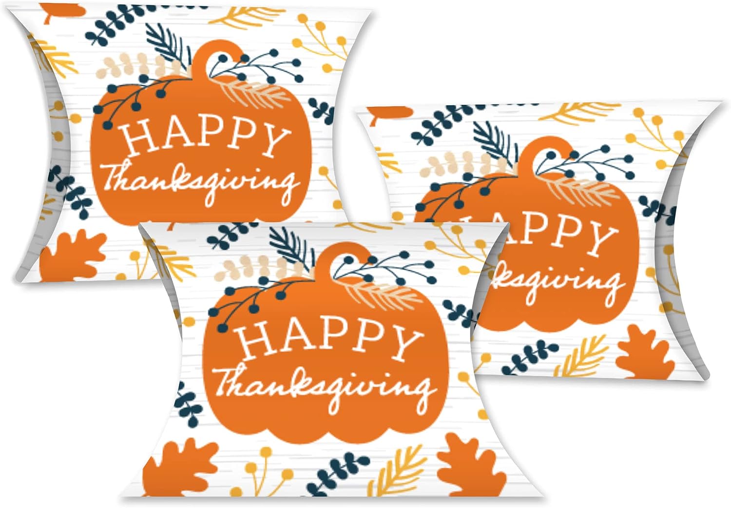 Big Dot of Happiness Happy Thanksgiving - Favor Gift Boxes - Fall Harvest Party Petite Pillow Boxes - Set of 20