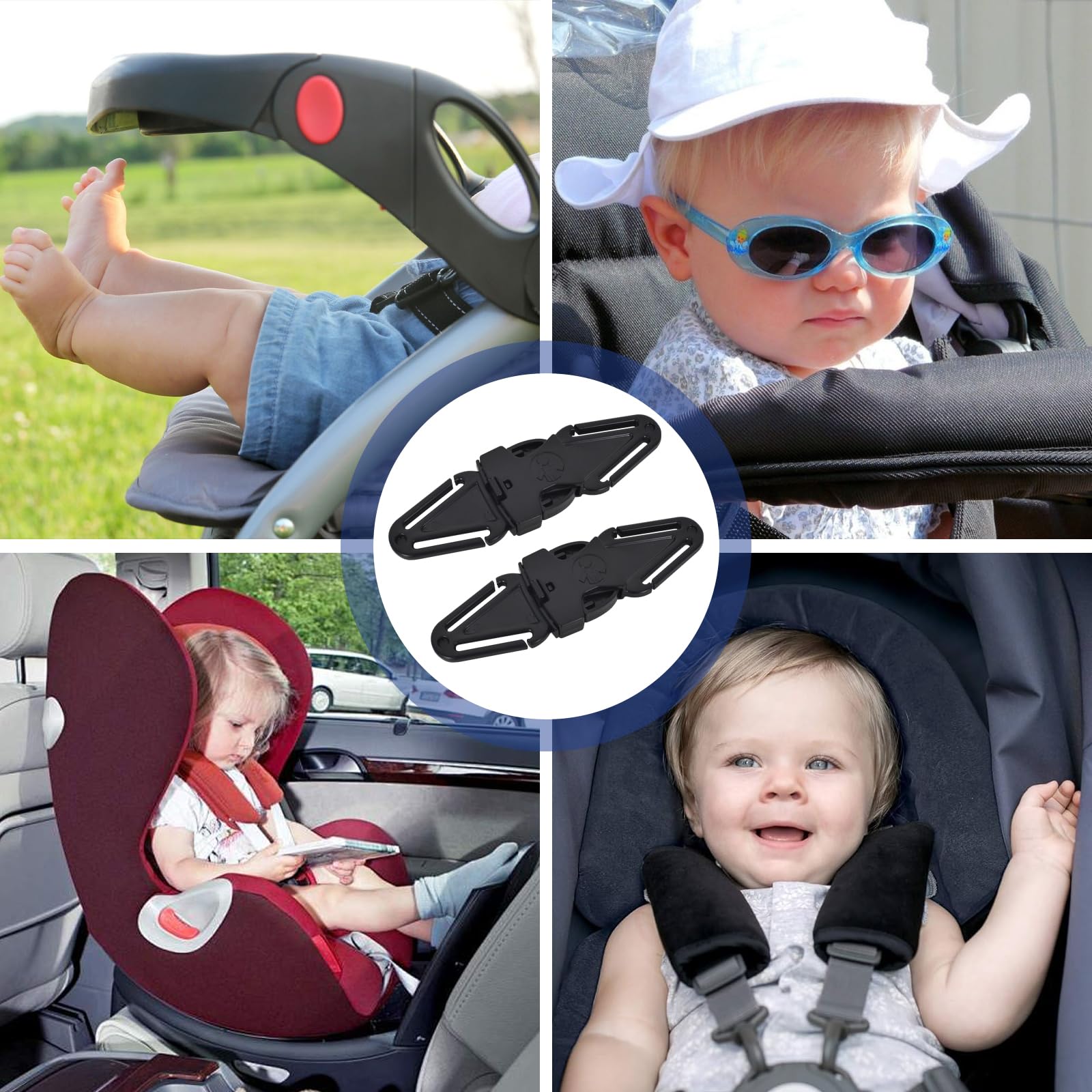 2 Clips de Seguridad para Silla de Coche Infantil, Hebilla de Seguridad para Silla de Coche, Clip de Seguridad para Cinturón de Seguridad Infantil, Extensor de Cinturón de Seguridad