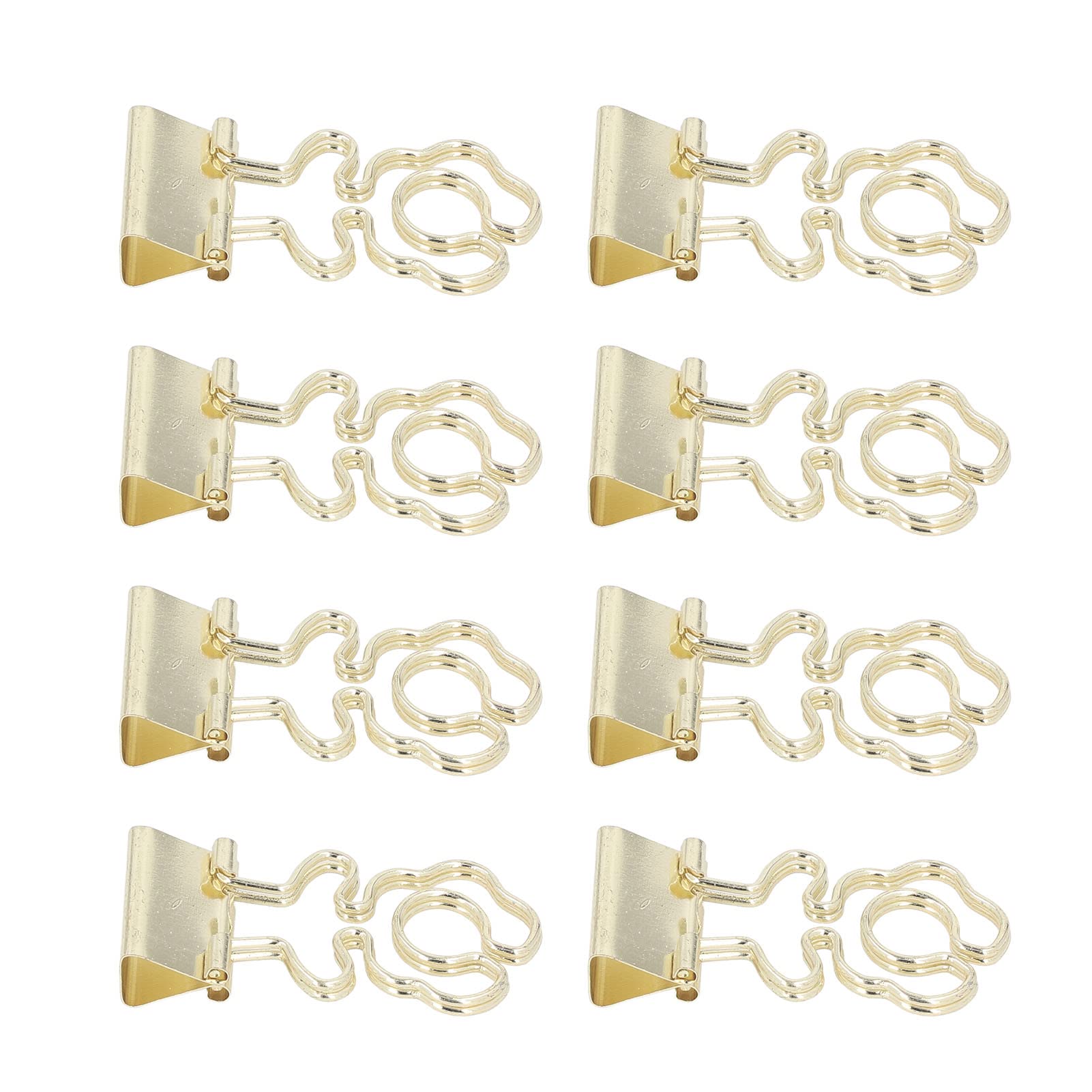 100 szt. Złoty metalowy pusty spinacz do papieru długi ogon mocne mocowanie mały zestaw zacisków biurowych do biura (Flower Shape)