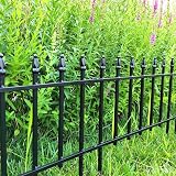 Thealyn Metall Dekorativer Gartenzaun 57cm Breit x 45cm Hoch (5 Paneele, Gesamtlänge 2,8m) Zaunpaneel Grenze Faltbarer Zaun Landschaftszaun für Blumenbeet, Hof, Tier Barriere