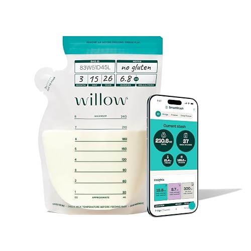 Willow 8oz母乳储存袋 智能追踪50只