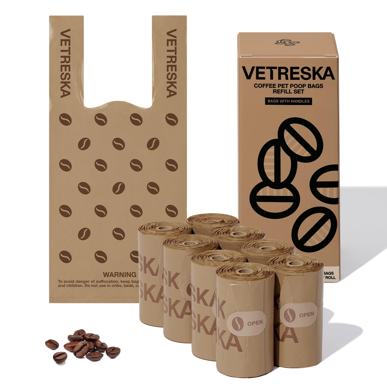 VETRESKA Dog Poo Bags with Handles, 120 Count Leak Proof Dog Waste Bags