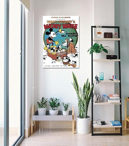 Miniatura 4 de Mickey Mouse - Póster de película retro vintage (Mickey's Pal Pluto) (tamaño 27" x 39")