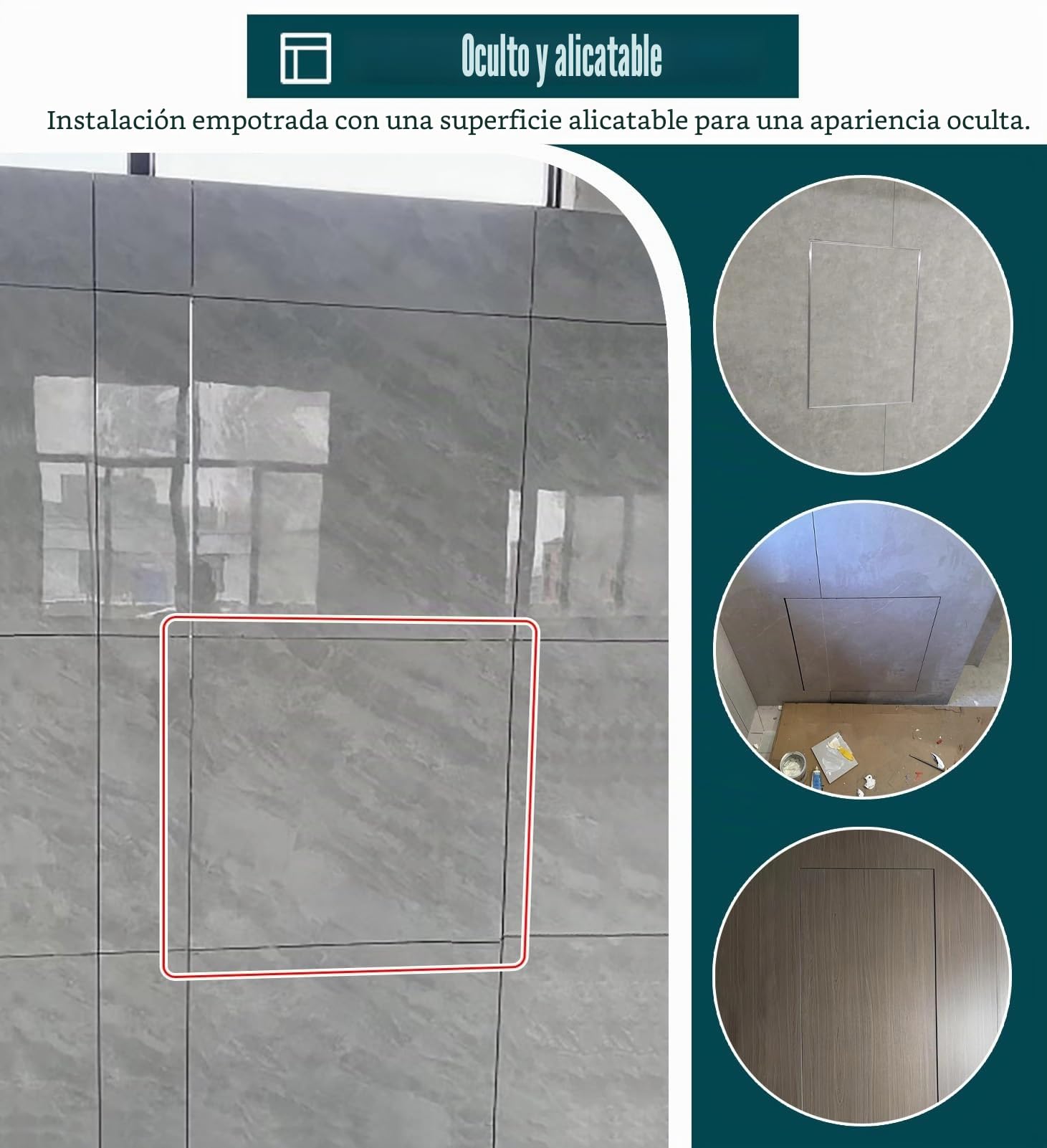 ZIMGOD Trampilla Pladur Panel de Acceso Alicatable Apertura por Presión, Puerta Metálica Oculta para Ducha, Trampilla de Inspección de Plomería de Yeso, Placas para Tapar Orificios(14x14in (35x35cm))