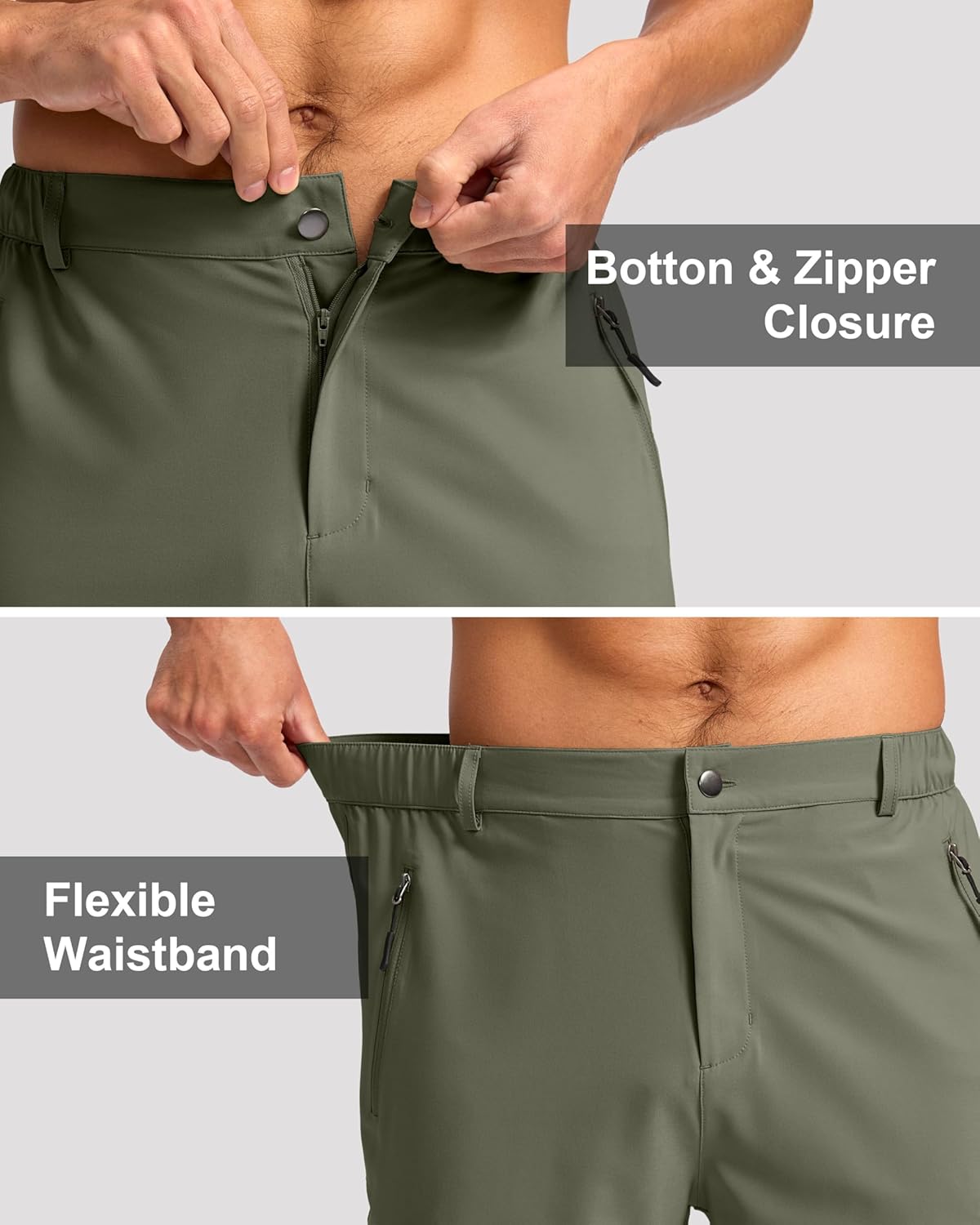 G Gradual Mens Hiking Cargo Shorts with 4 Zipper Pockets 9" Quick Dry Lightweight Casual Work Shorts for Men Golf Fishing - Image 6