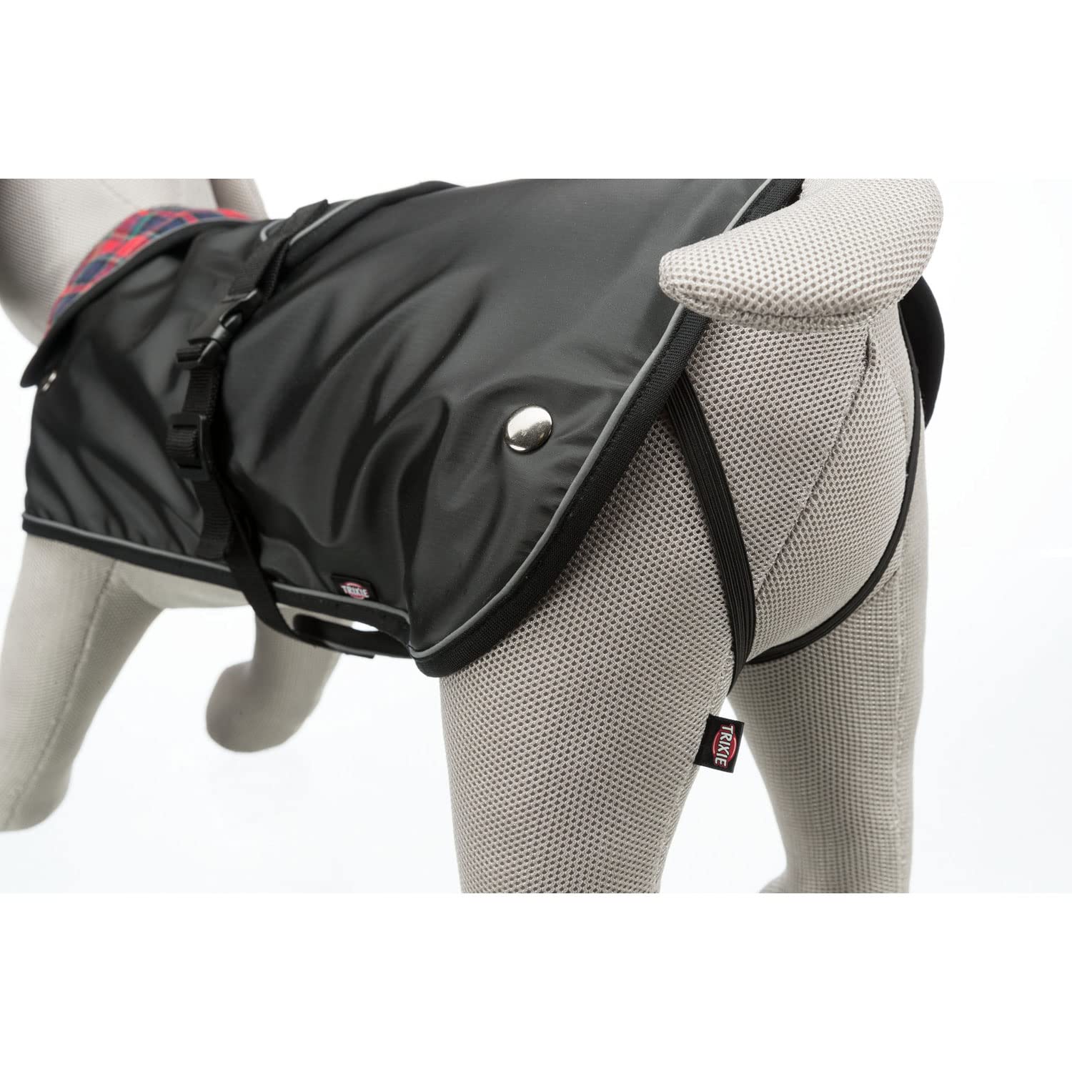 TRIXIE Mäntel und Capas Hermy 2-in-1 Umhang, S, 38 cm, Schwarz/Rot