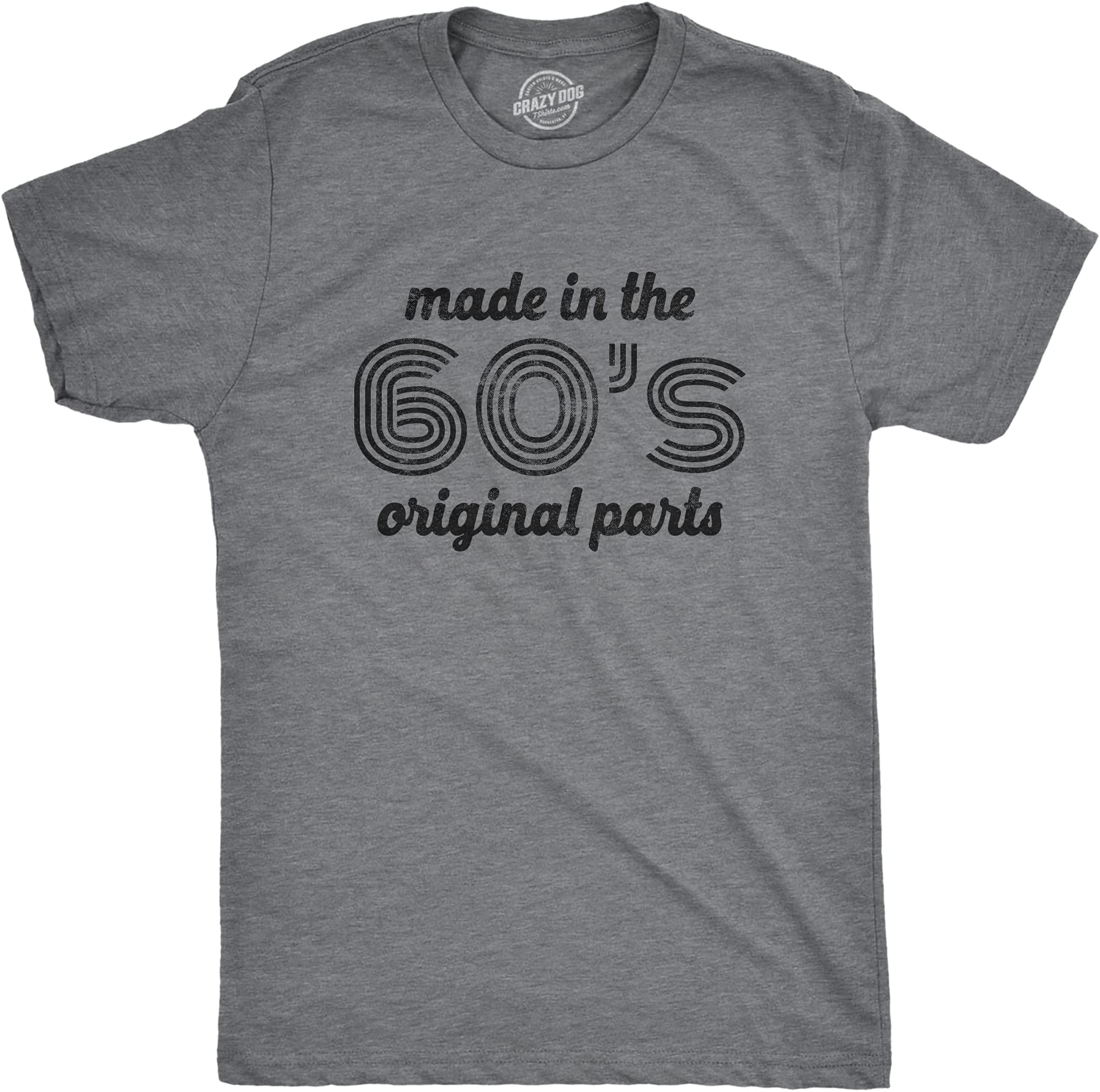Mens Made in The 60s Original Parts T Shirt Funny Age Birthday Decade Graphic Tee