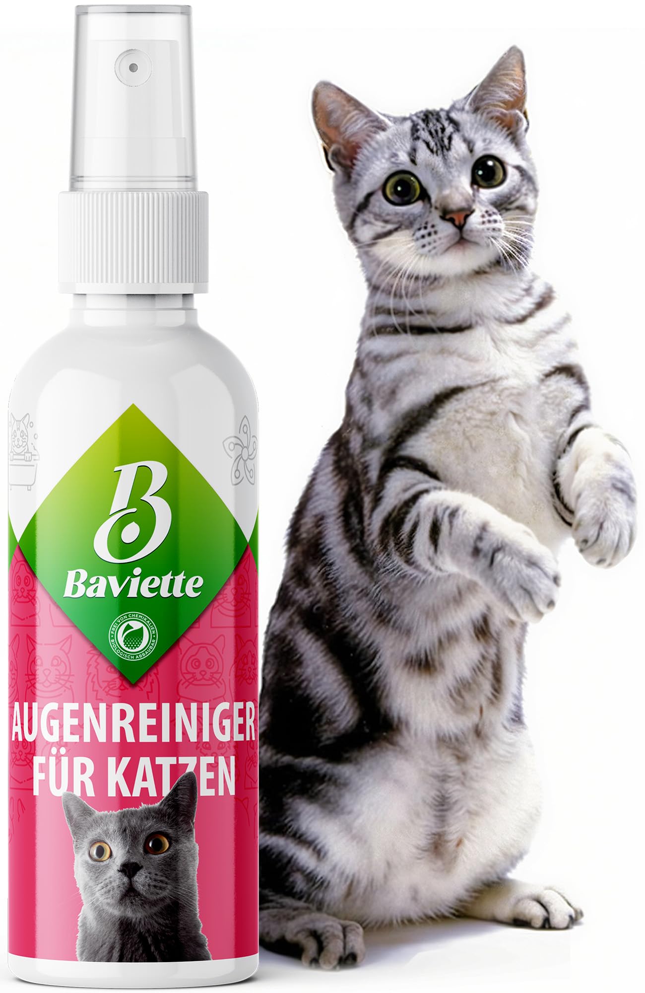 Limpiador de Ojos para Gatos con pH Neutro Baviette para Eliminar Suciedad Ocular y Legañas
