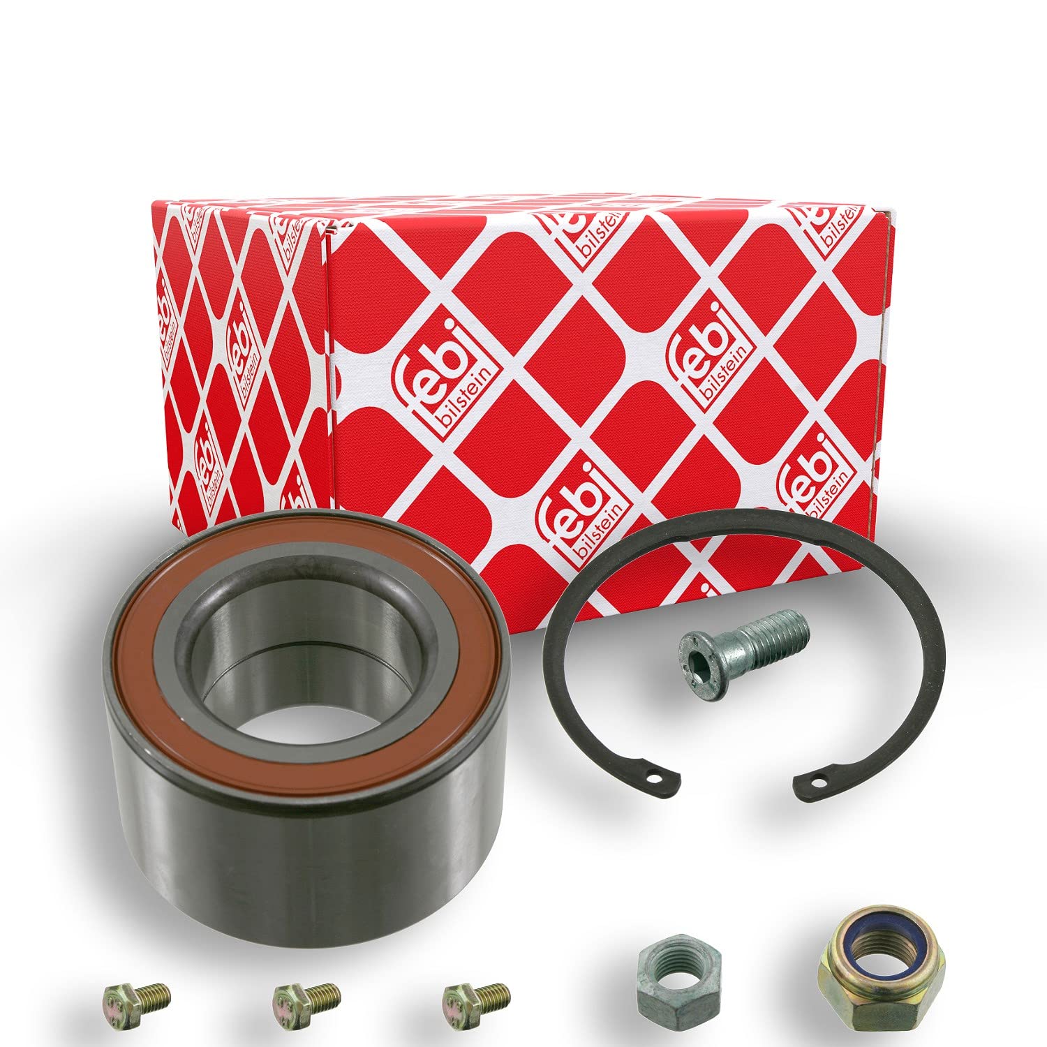 febi bilstein 05848 Wheel Bearing Kit with fastening screws, nuts and circlip, pack of one