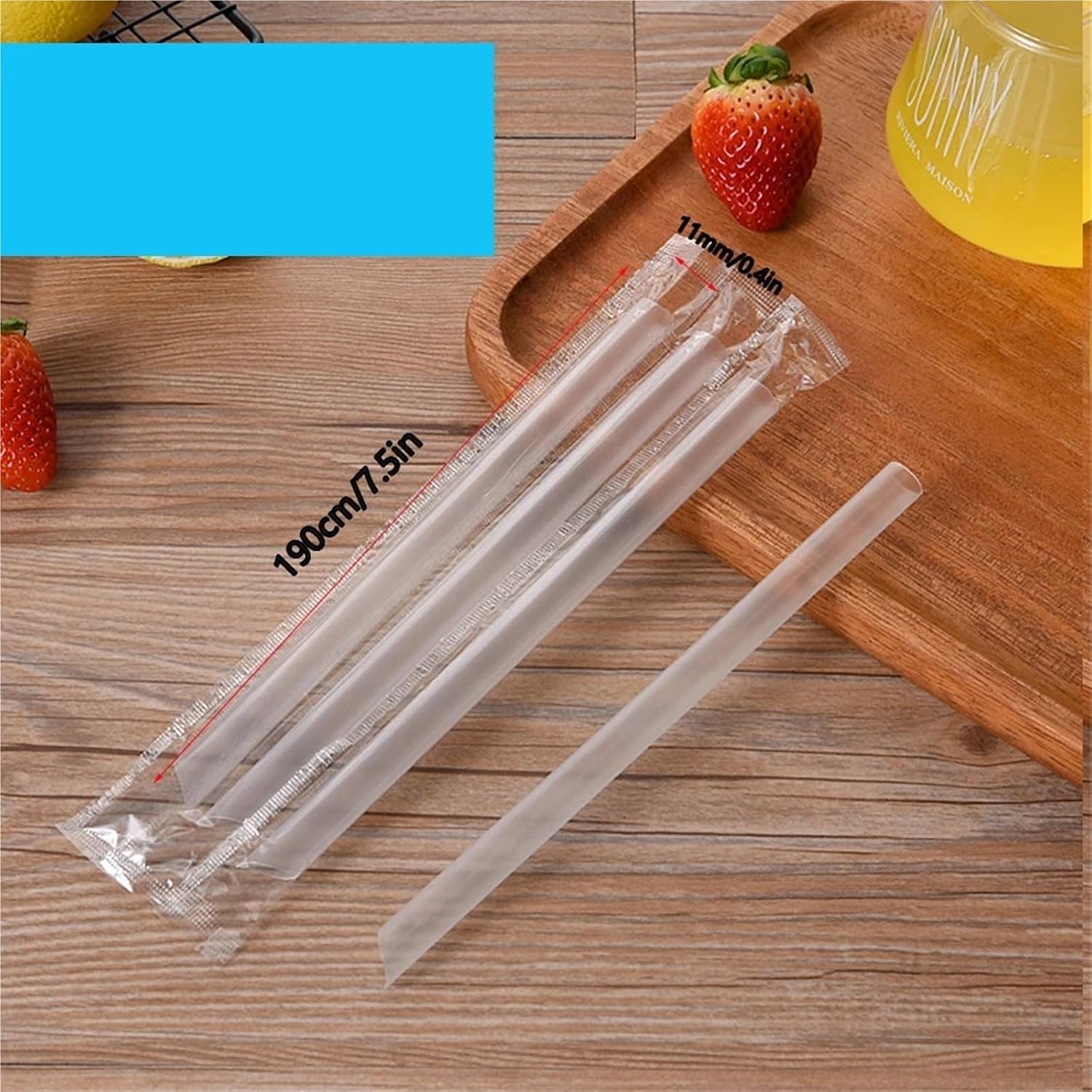 Plastic Straws 600-3600Pcs Large Color & Black Milk Tea Straws White Drinking Bubble Straw Party Wedding(600Pcs (11mm) White)