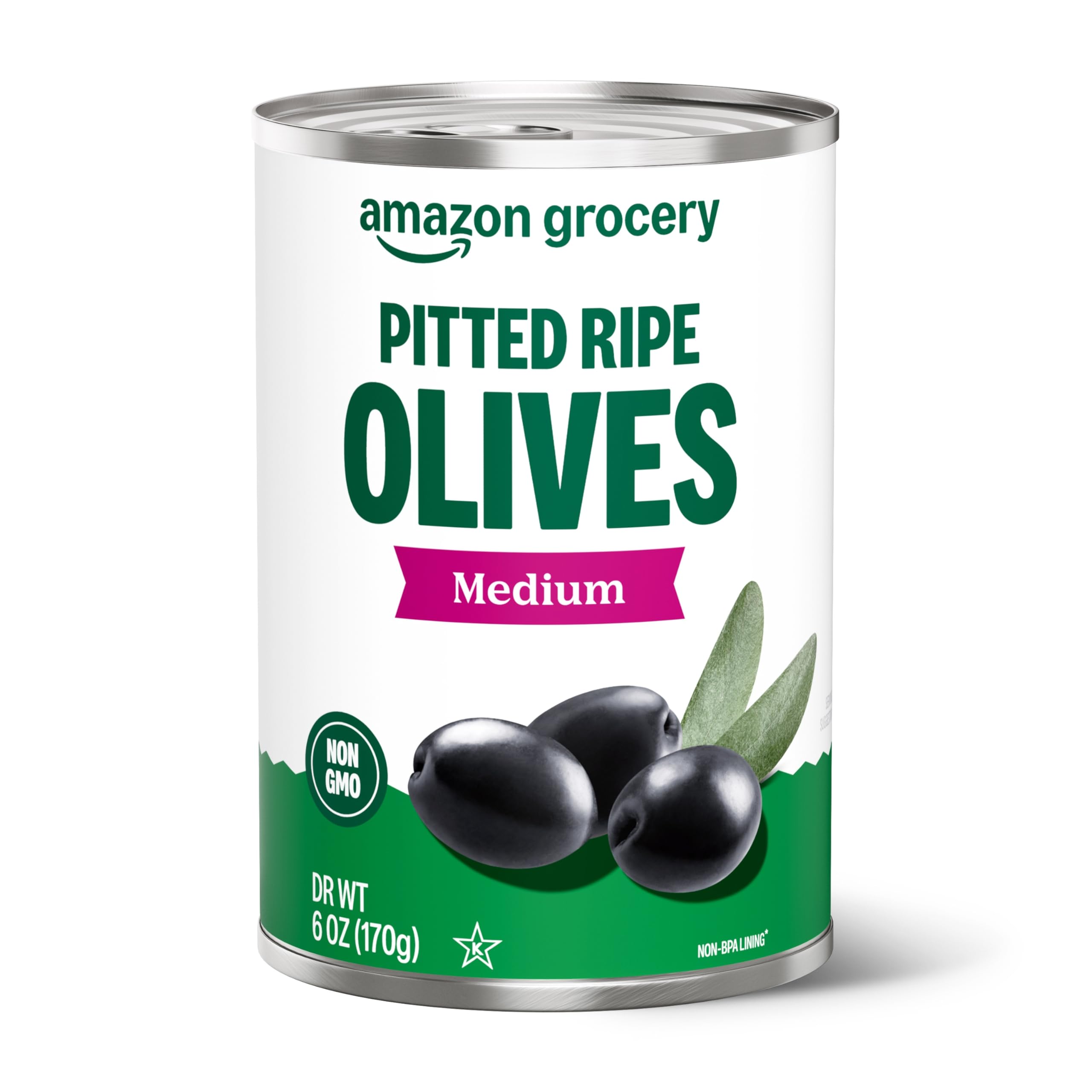 Amazon Grocery, Pitted Ripe Olives, Medium, 6 Oz (Previously Amazon Fresh, Packaging May Vary)