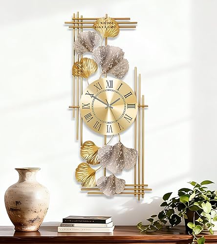 Miniatura 8 de Reloj de pared grande, relojes modernos para sala de estar, diseño geométrico, reloj de pared silencioso, funciona con pilas, para sala de estar,