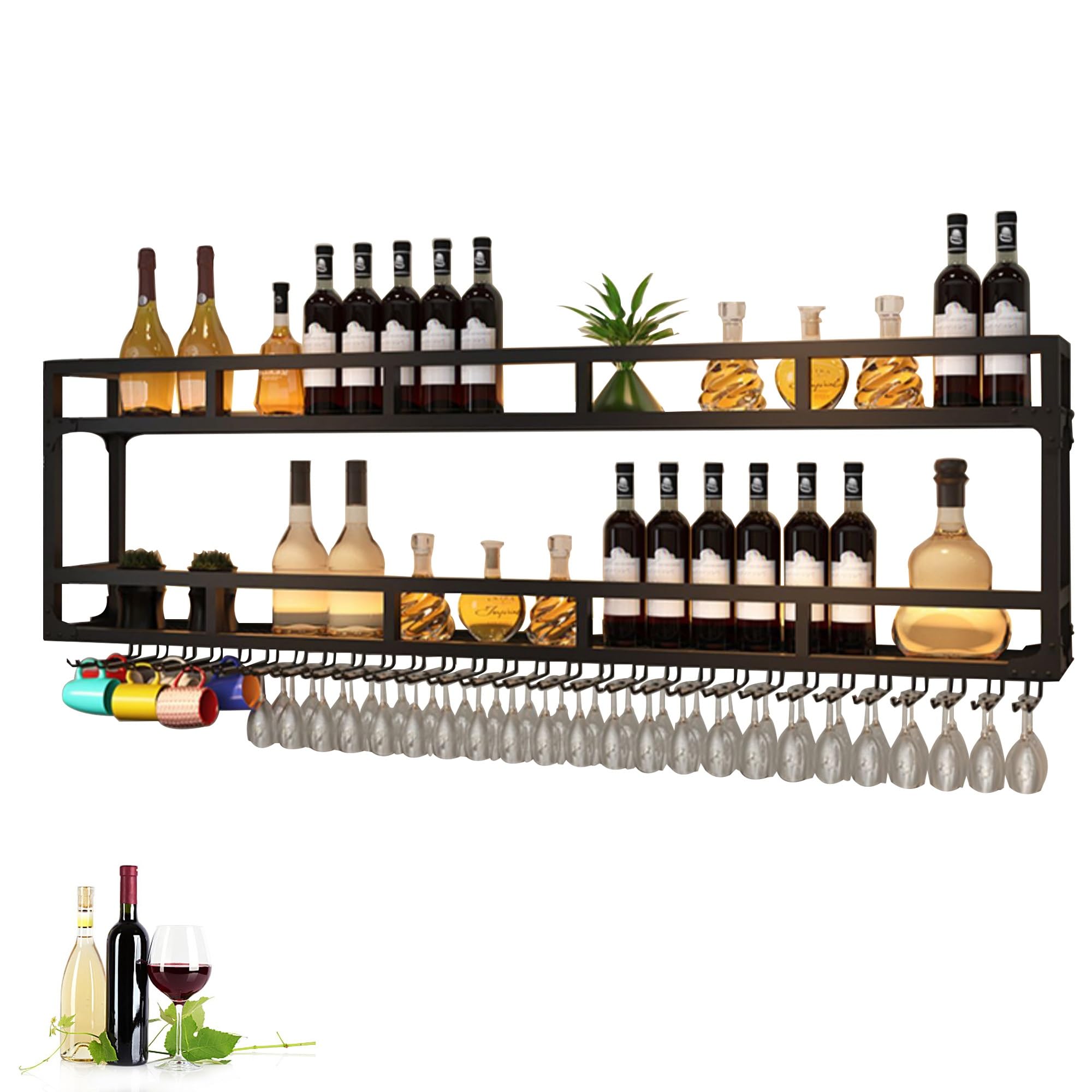 Soporte metálico flotante con luces LED para botellas de licor exclusivas
