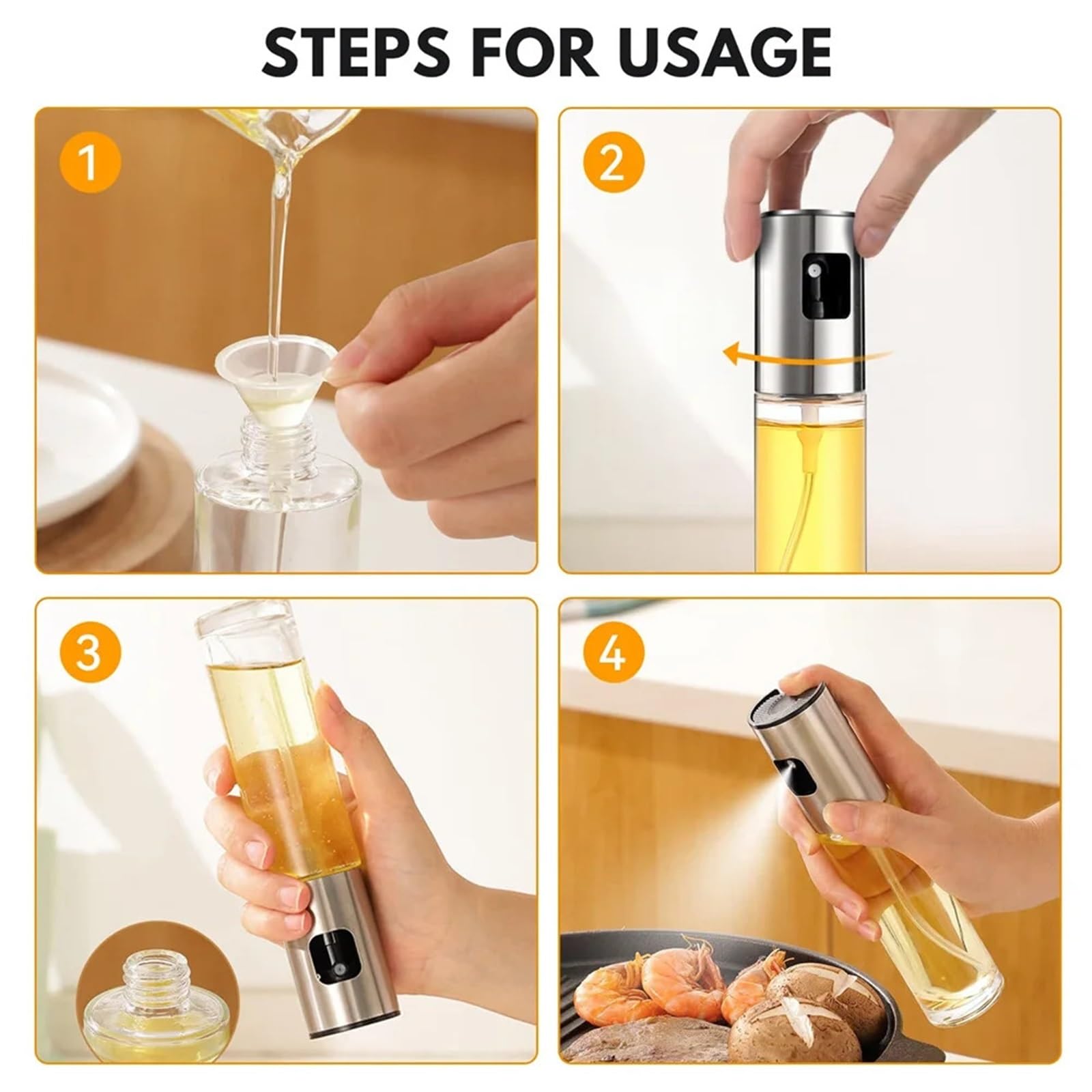 Spruzzino Olio, 2 Pezzi Di Spruzzatore Olio In Vetro Per Cucinare Spray Mister Per Insalata, Barbecue, Cucina, Cottura, Strumenti Per Bottiglie Aceto Vuote,per Friggitrice ad aria,Insalata