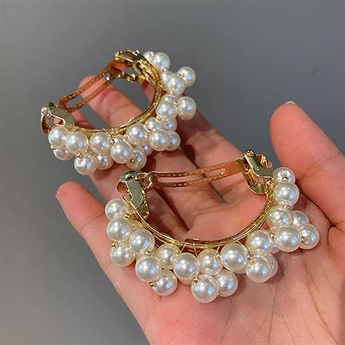 Miniatura 5 de Pinza para el cabello con perlas, pinza para cola de caballo para mujer, pasadores elegantes, horquillas de cangrejo, accesorios para el cabello,