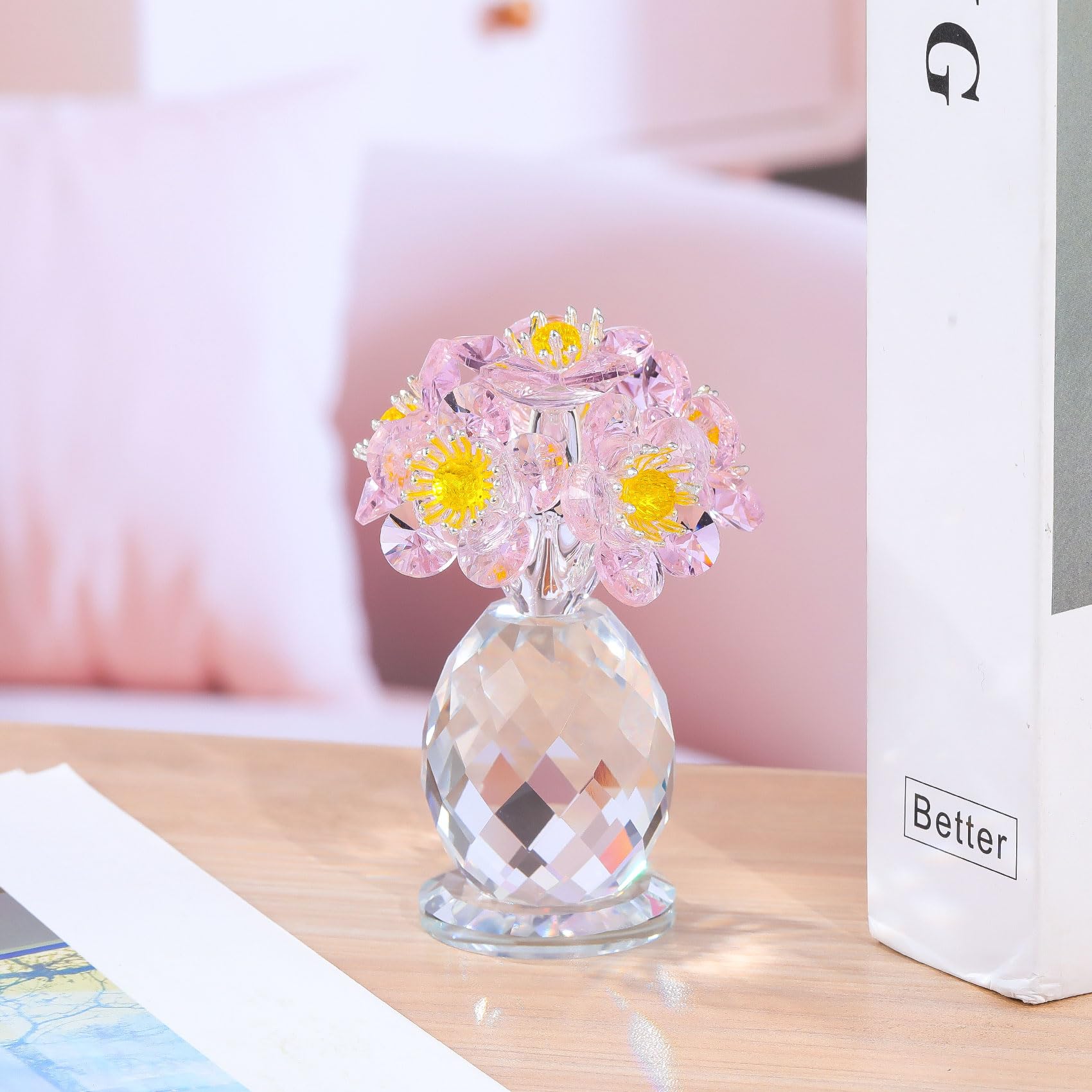 Amazon｜Qianwei 造花 インテリア クリスタルフラワー 結婚記念日 妻 
