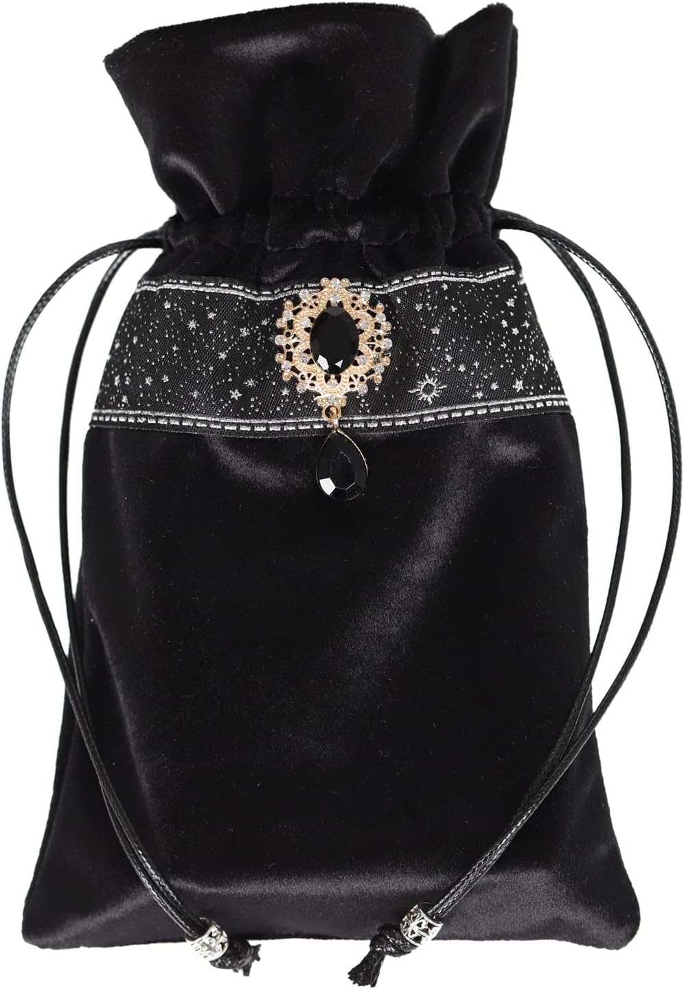 Milky Way Galaxy Tarot Cards Fabric Bag - 5 x 8 Inch Jewelry & Dice Pouch, Dungeons and Dragons Accessories, Runes & Jewelry Travel & Gift Bag (Black)