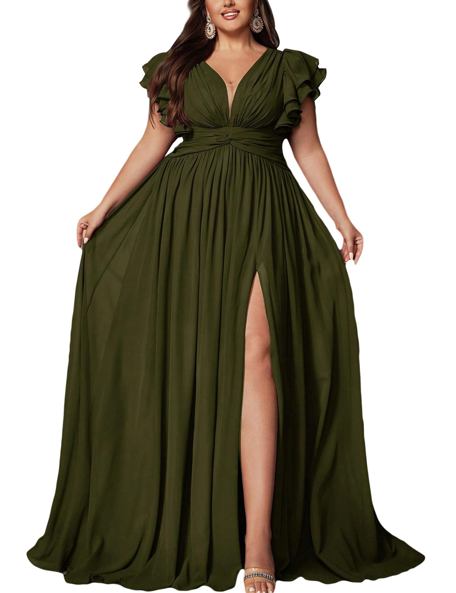 VOUIAO Plus Size Chiffon
