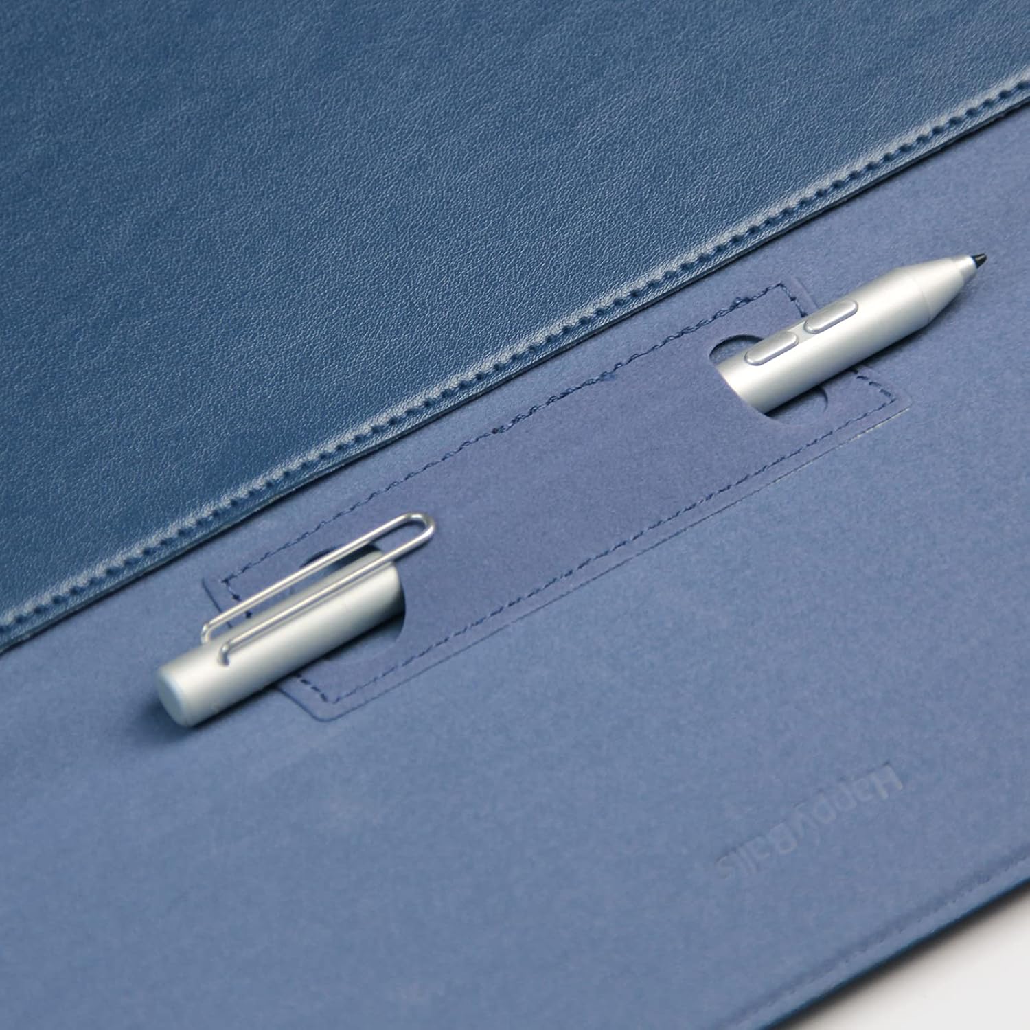 Happy Balls Laptop Sleeve Case 14inch with Stand Compatible with Microsoft Surface Laptop 13"/7 13.8"/6 5 4 3 2 13.5", MacBook Air/Pro 13.3", PU Leather Sleeve for 13-14" Notebook Computers(Dark Blue) - Image 4