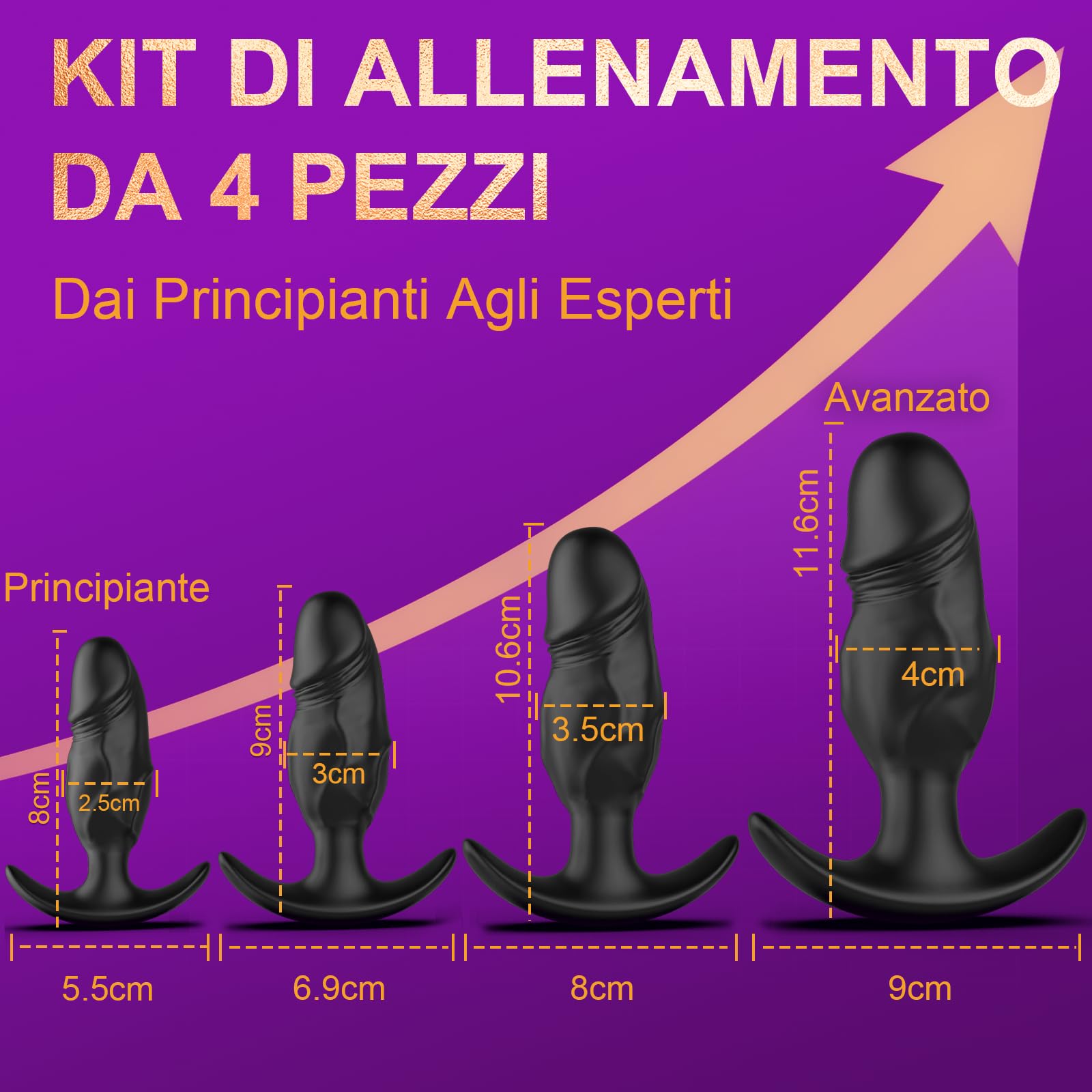 4PCS Plug Anale Dilatatore Donna Uomo Dildo Anale Dilatatore Sex toys Anal Plug Sexytoysys Donne Coppia Uomo Silicone Butt Plug Analesex Kit Anali Toys Sessuali Per Donne