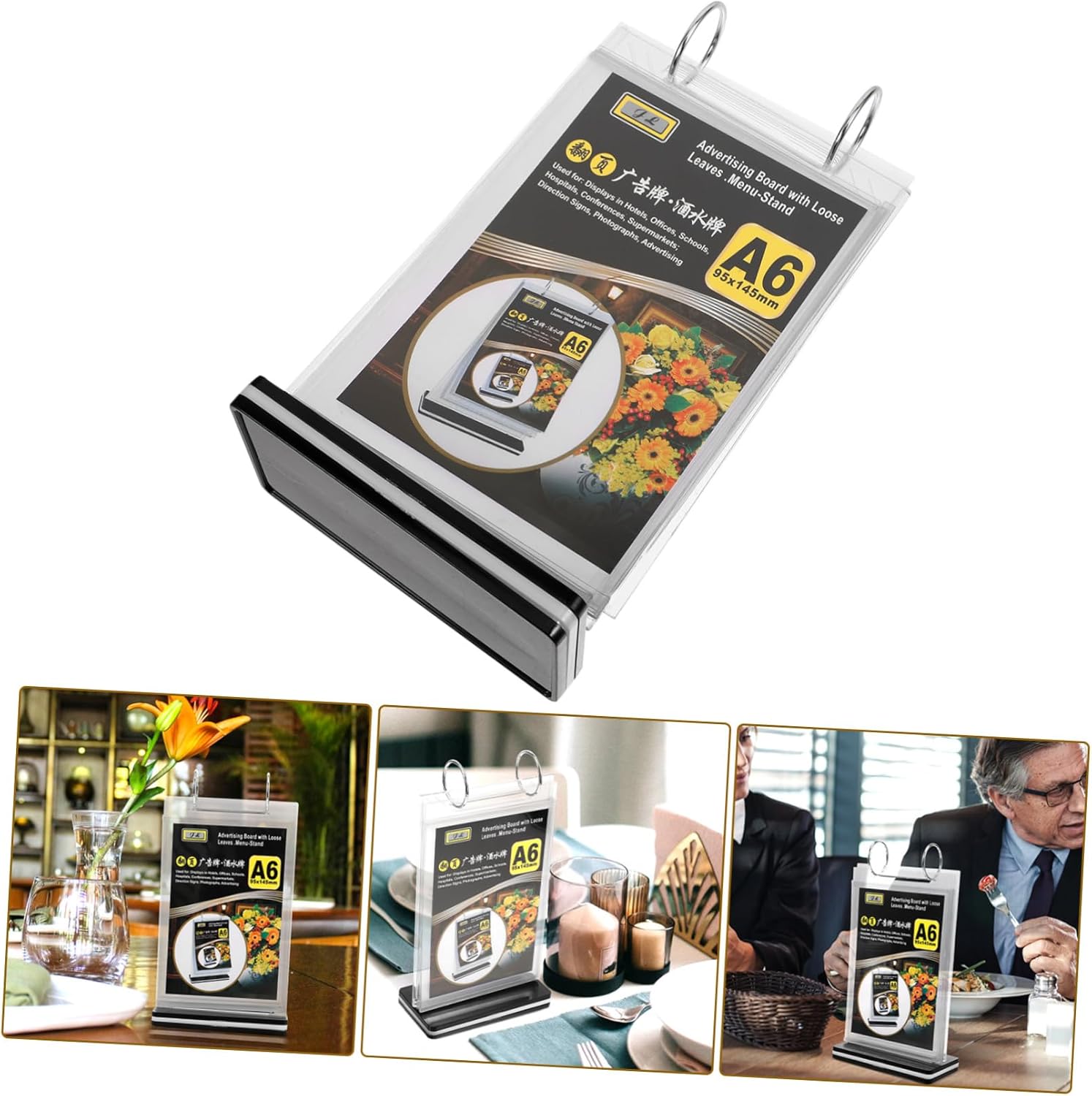 12pcs Menu Display Stand for Table Standing Flip Menu Holder Sign Holder Stand