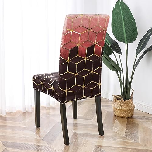 Miniatura 10 de Gibelle Juego de 6 fundas elásticas para sillas Parsons, universales, extraíbles y lavables, fundas protectoras para comedor, cocina, hotel y