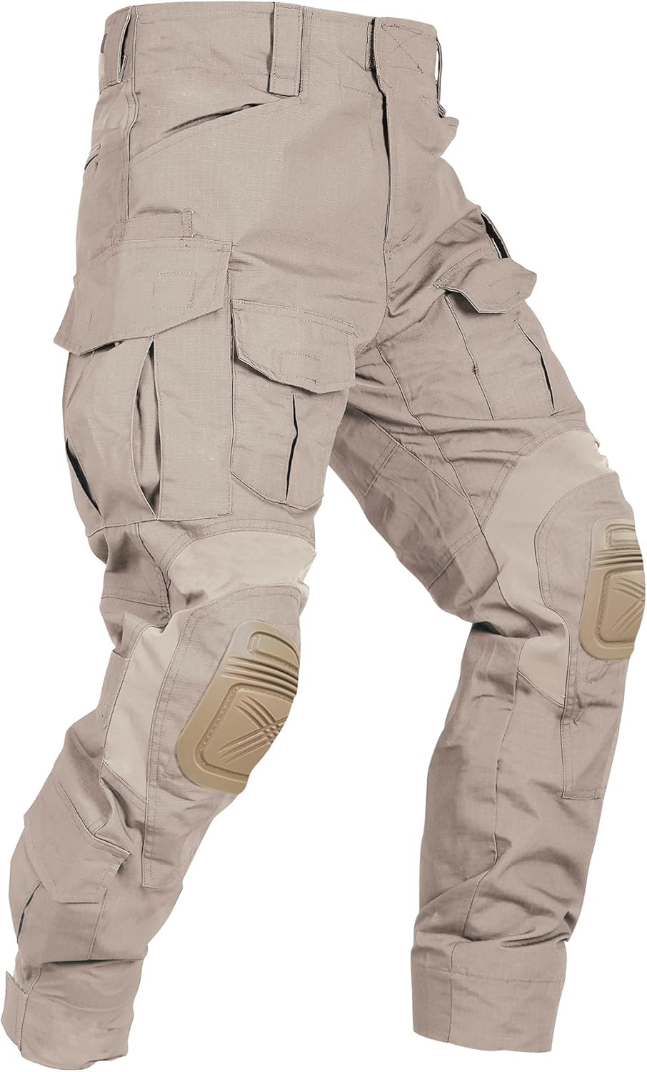 OCANXUE Men’s Tactical Pants with Knee Pads Camo Cargo Pants Waterproof Hiking Pants 10 Pockets No Belt