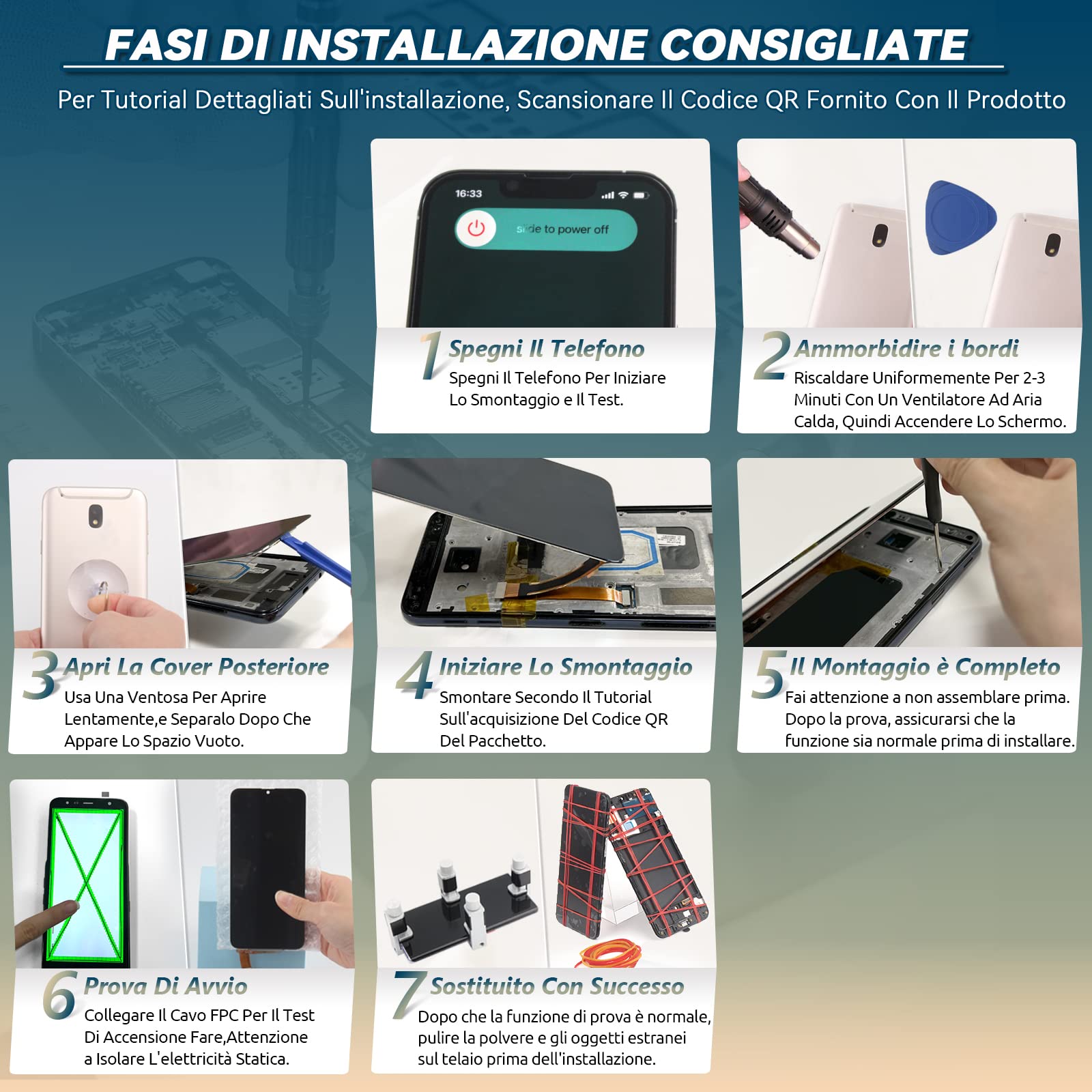 RongZy Schermo LCD per OLED Samsung Galaxy A50 SM-A505FN/DS A505FD A505F A505A A505 Display Touch Screen Digitizer Parti di Ricambio di Riparazione con Strumenti(Nero)