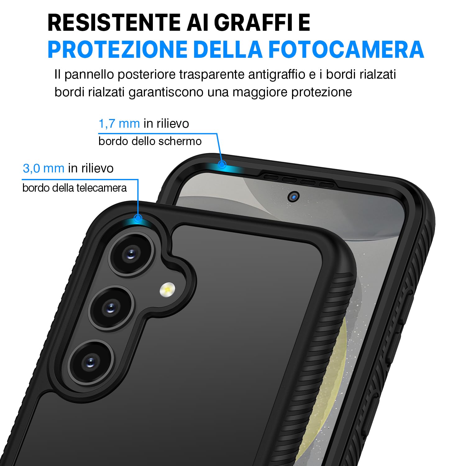 CENHUFO Cover Samsung S24 Plus 5G, Custodia Samsung S24 Plus Antiurto 360 Gradi con Protezione Schermo Integrata Rugged Case Doppia Faccia Fronte Retro Cover Samsung Galaxy S24+ / S24 Plus 5G -Nero