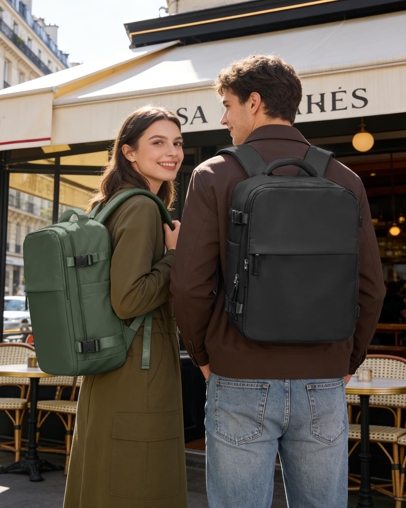 BJLFS Zaino da Viaggio con Sottovuoto Ryanair 40x30x20 Wizzair Bagaglio a mano 40x20x25 Ryanair con Pompa Borse da Cabina per Easyjet 45x36x20 con compressione sottovuoto,Zaino Casual per Laptop