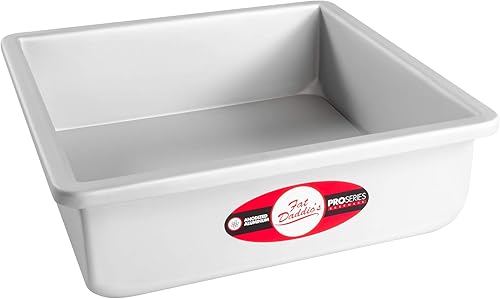 Miniatura 2 de Fat Daddio's PSQCC-993 - Molde para tartas cuadrado extraíble, 9 x 9 x 3 pulgadas, color plateado