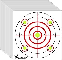 Vista 1 de Highwild Objetivos de papel de disparo Bullseye - para rifle de aire/pistola de aire comprimido para práctica de balas trampas - 11 x 11 pulgadas