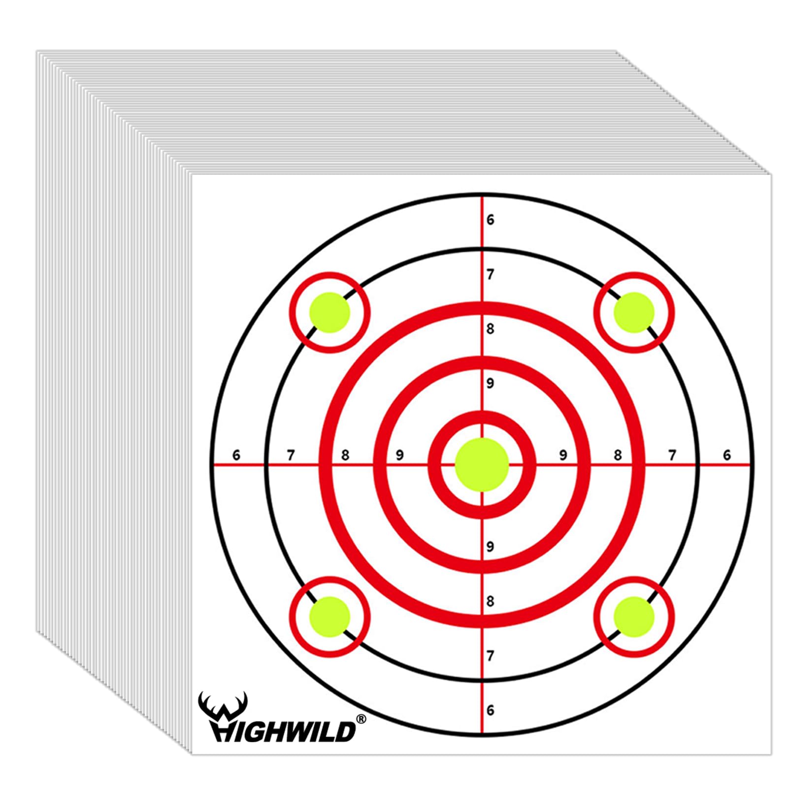 Sponsored Ad - Highwild Bullseye Shooting Paper Targets - for Air Rifle/Airsoft Pistol Practice Bullet Traps - 11"x 11", 50 Pack
